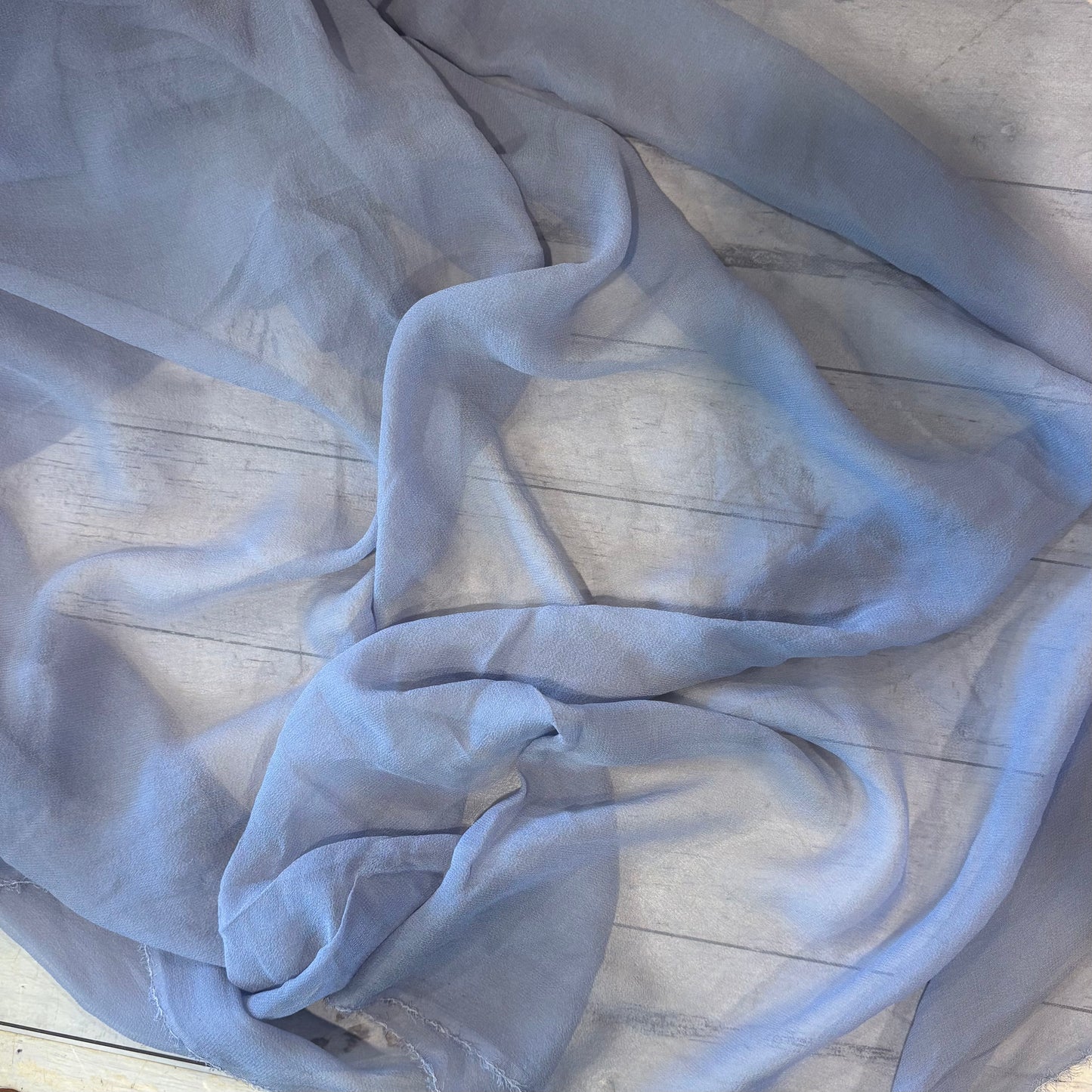 1.9m Dusty Blue Silk Chiffon