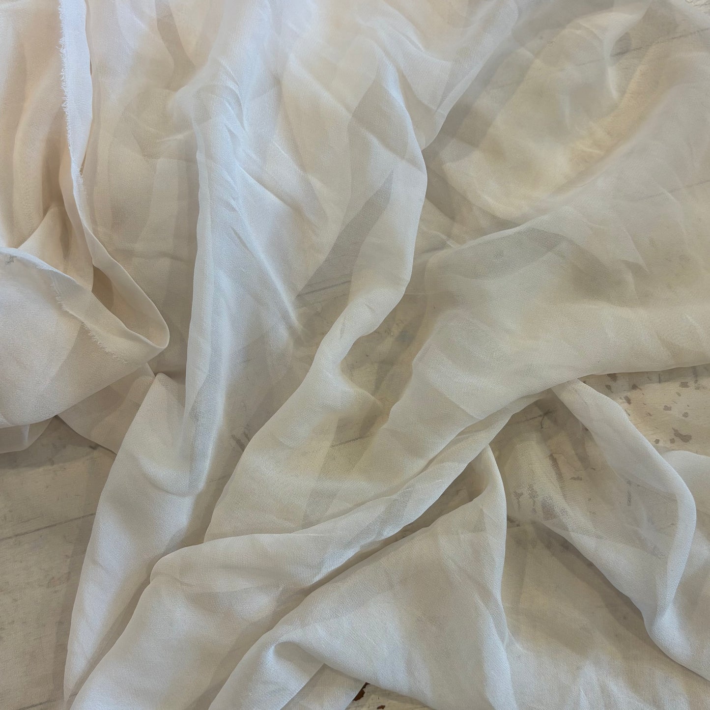 90cm Ivory Silk Chiffon