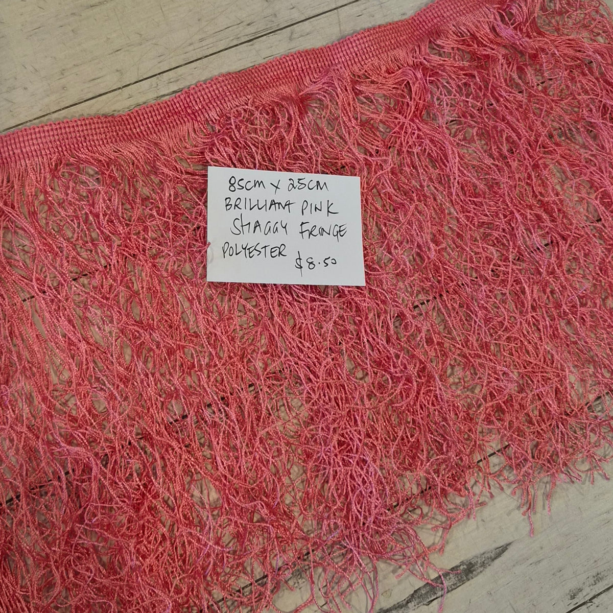 85m Brilliant pink shaggy fringe