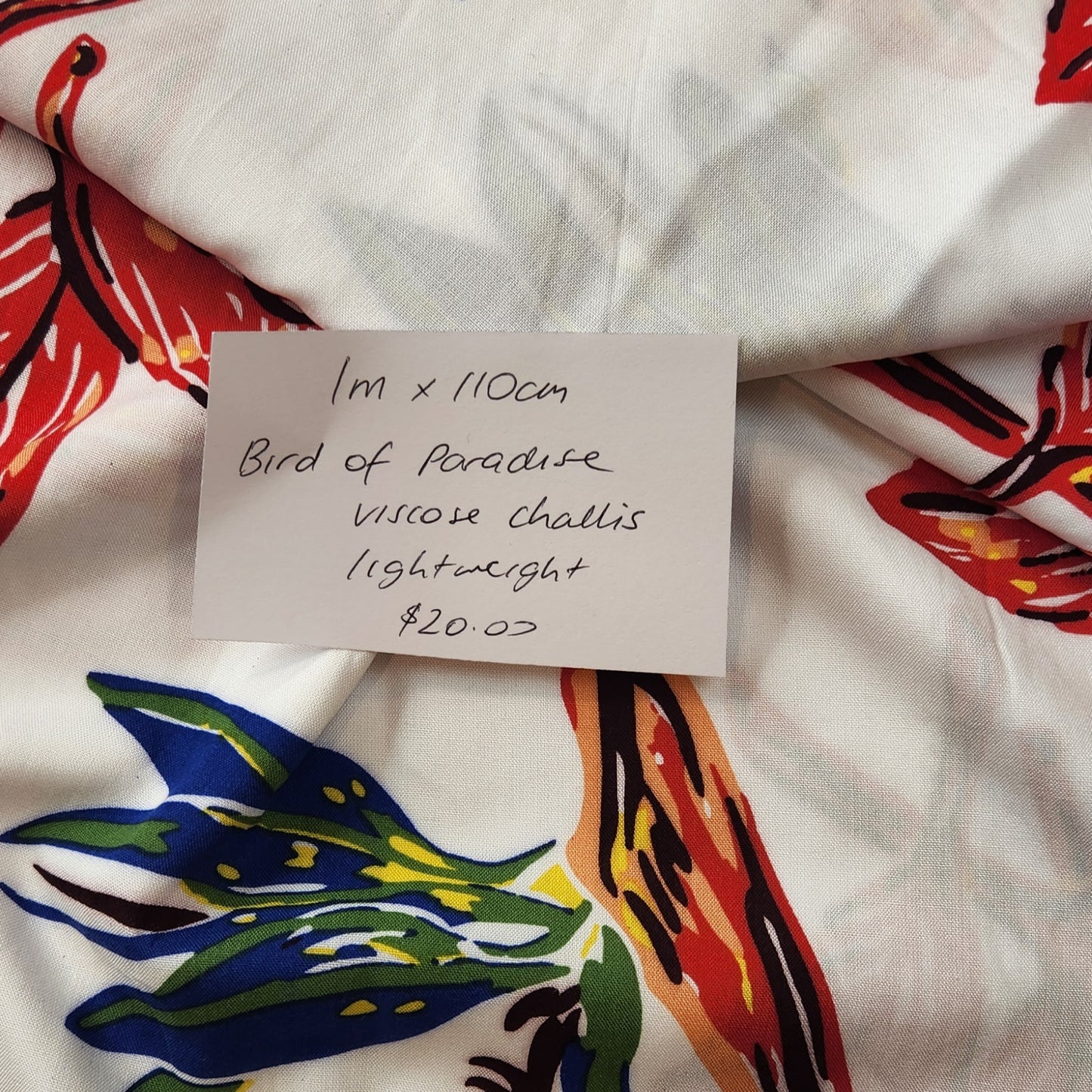 1m Bird of paradise viscose challis