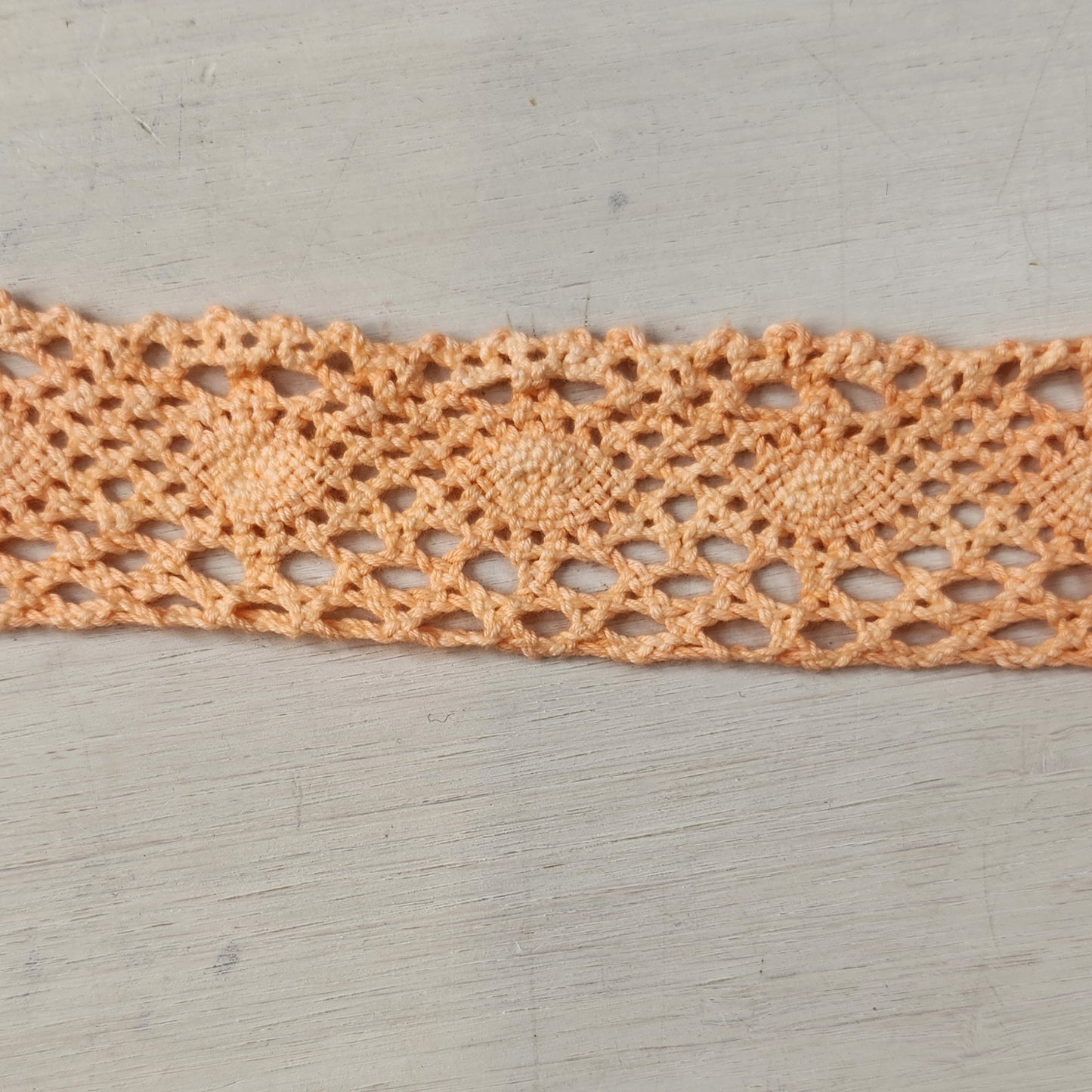 Annika apricot crochet lace
