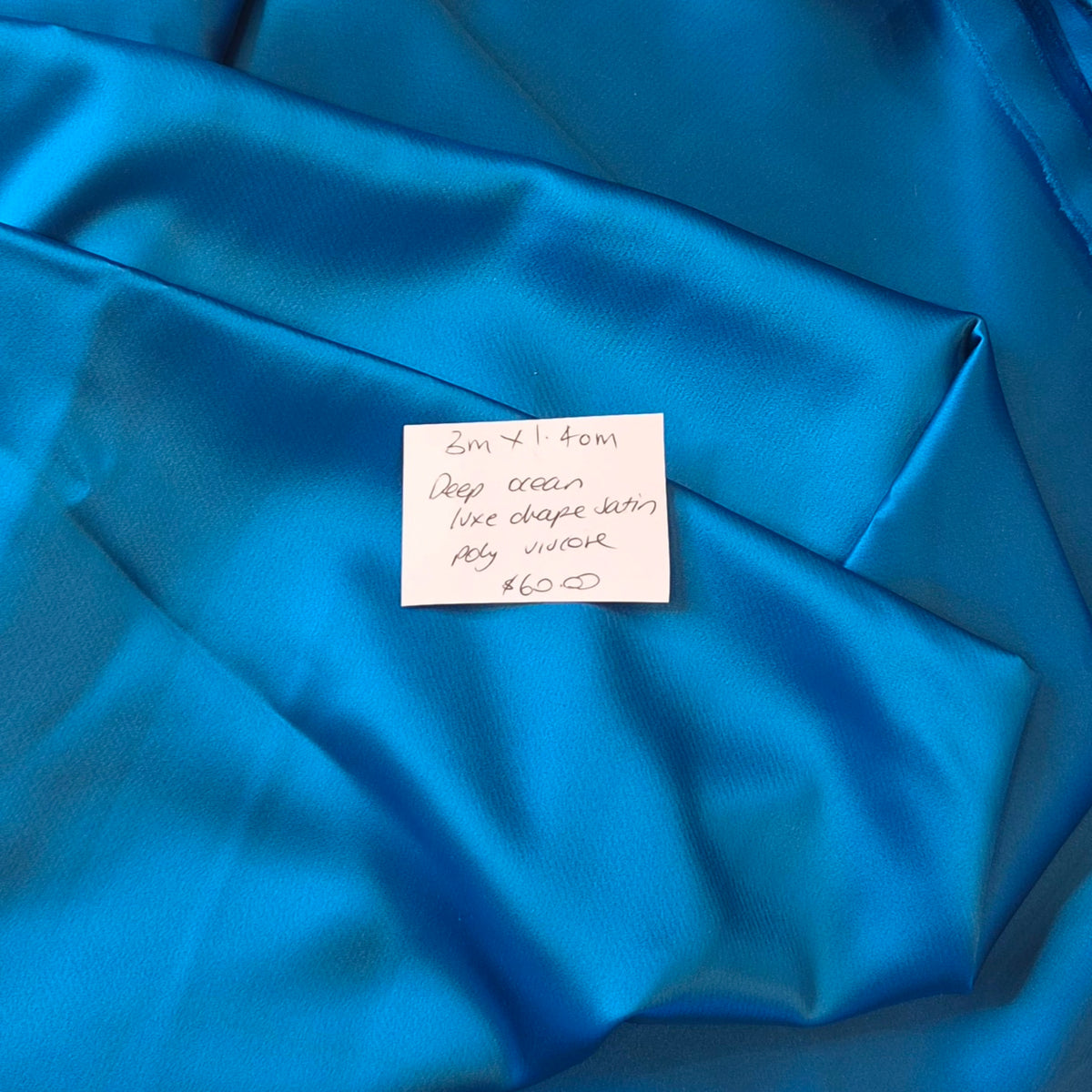 3m Deep ocean luxe drape satin