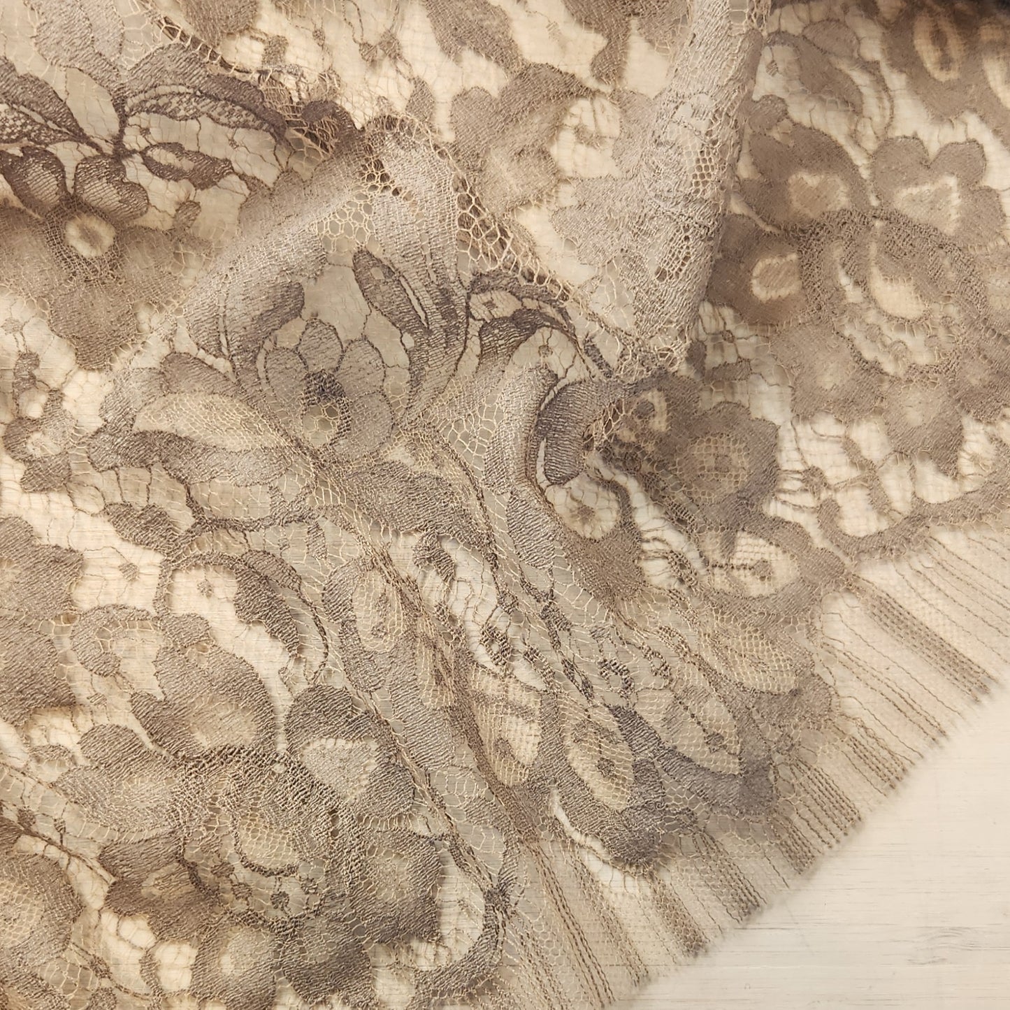 Grace smoke French chantilly lace