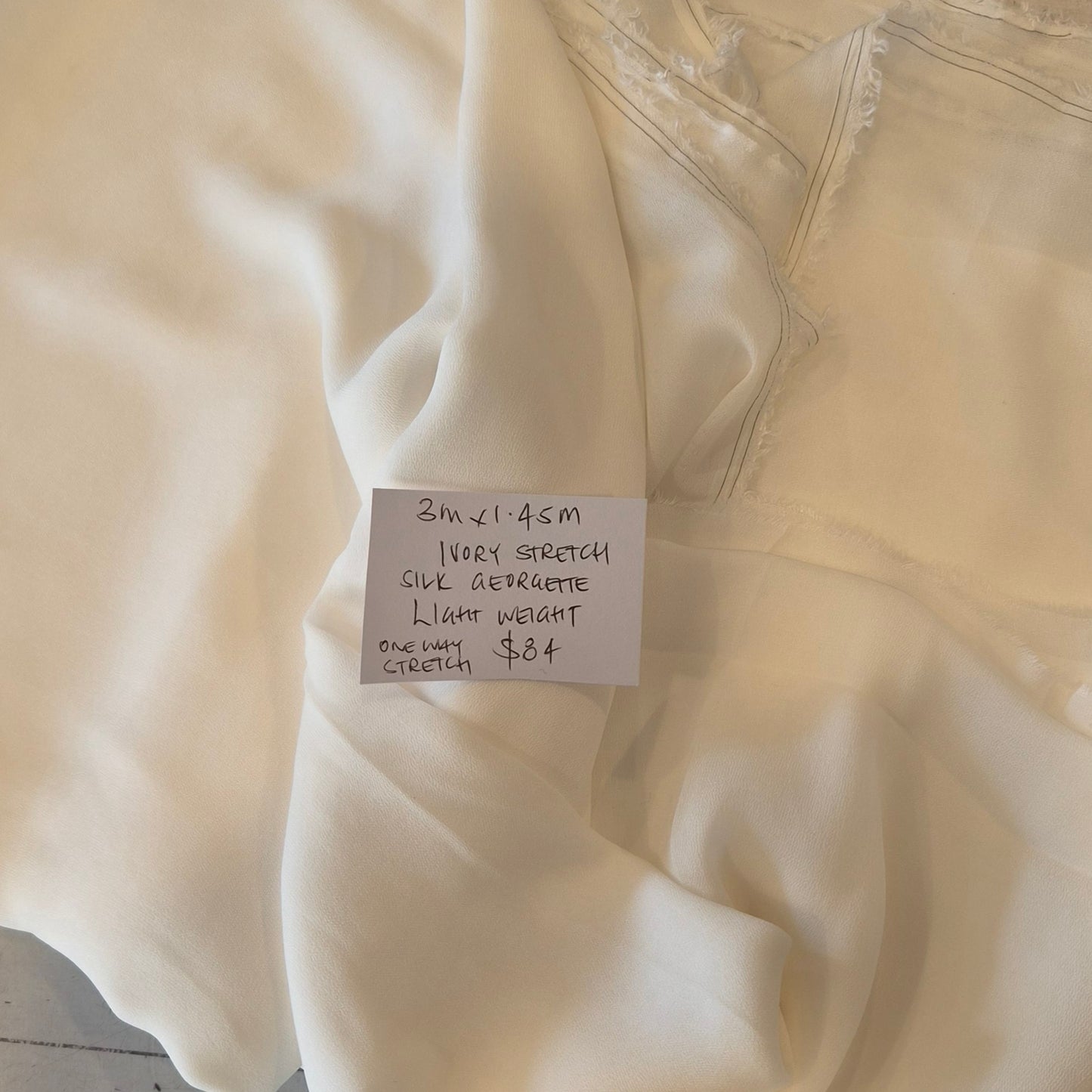 3m Ivory stretch silk georgette
