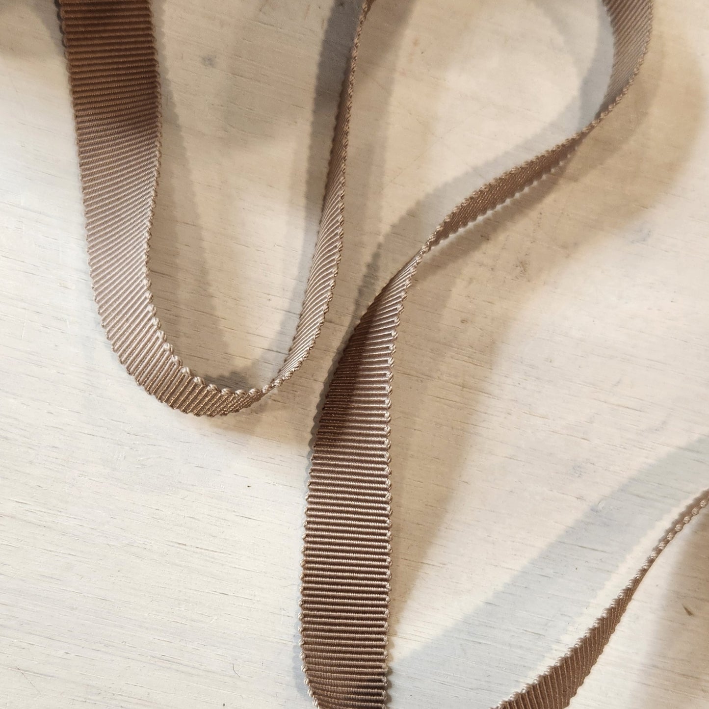 Taupe 12mm grossgrain ribbon