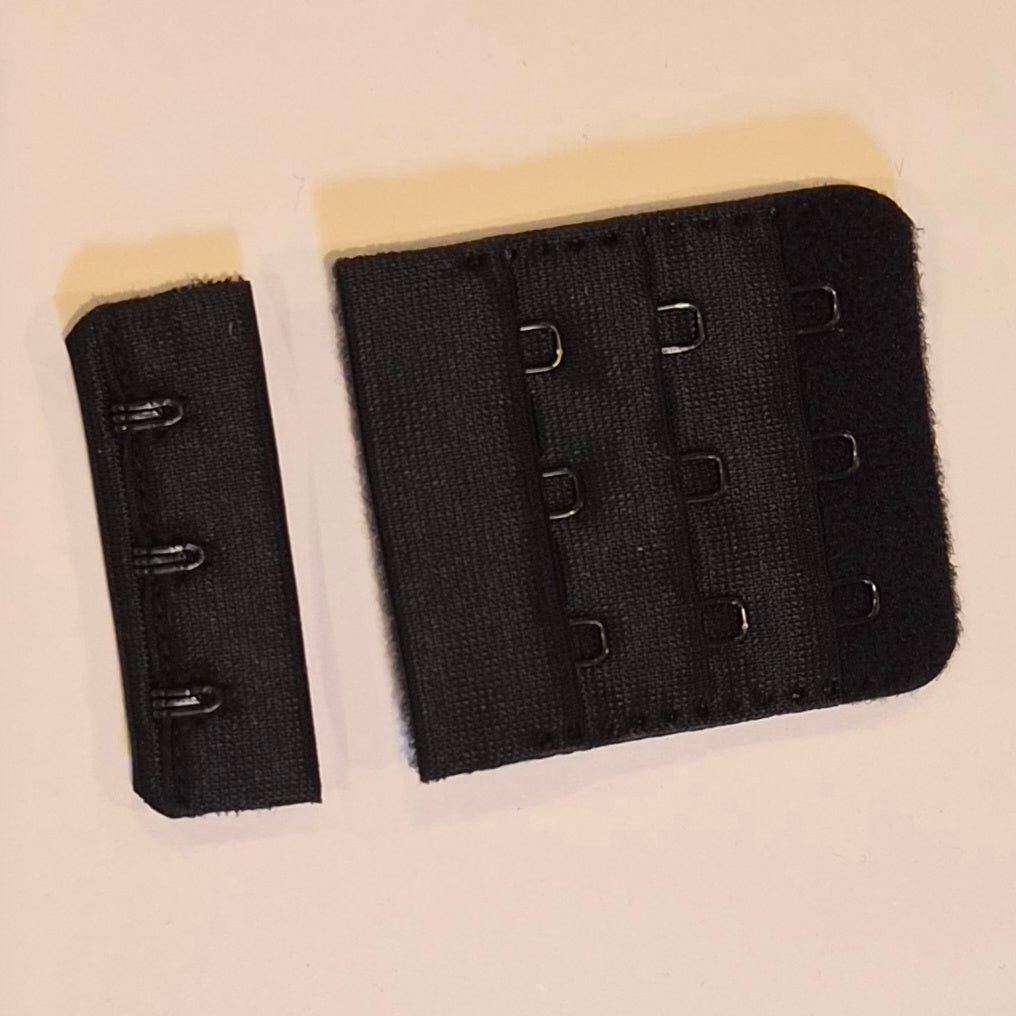 Black 45mm 3 Hook Bra Back