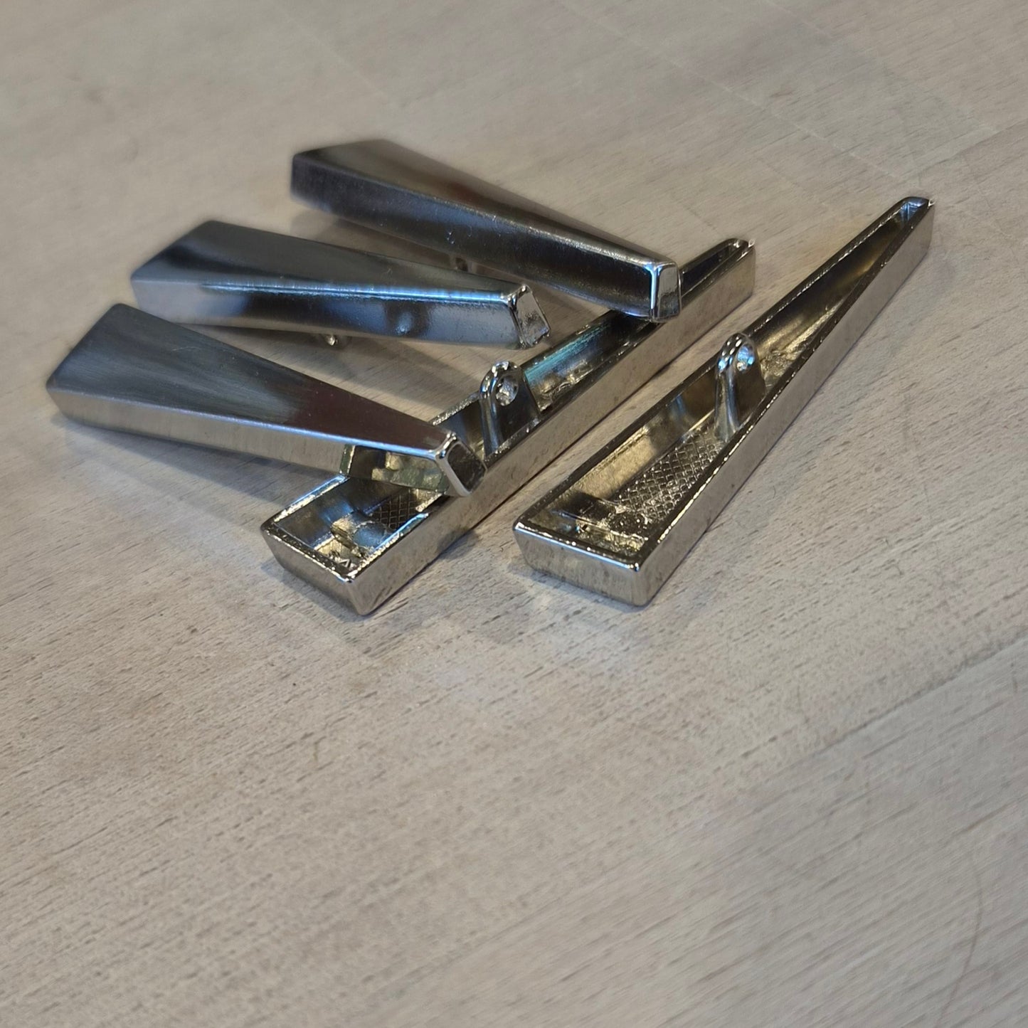 Silver button hardware