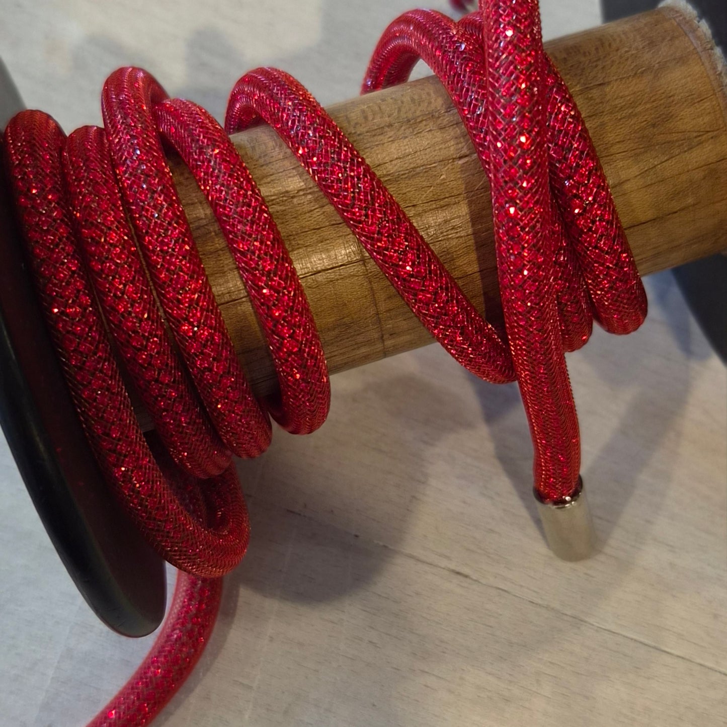 1.35m Red Crystal's on rope with metal toggles