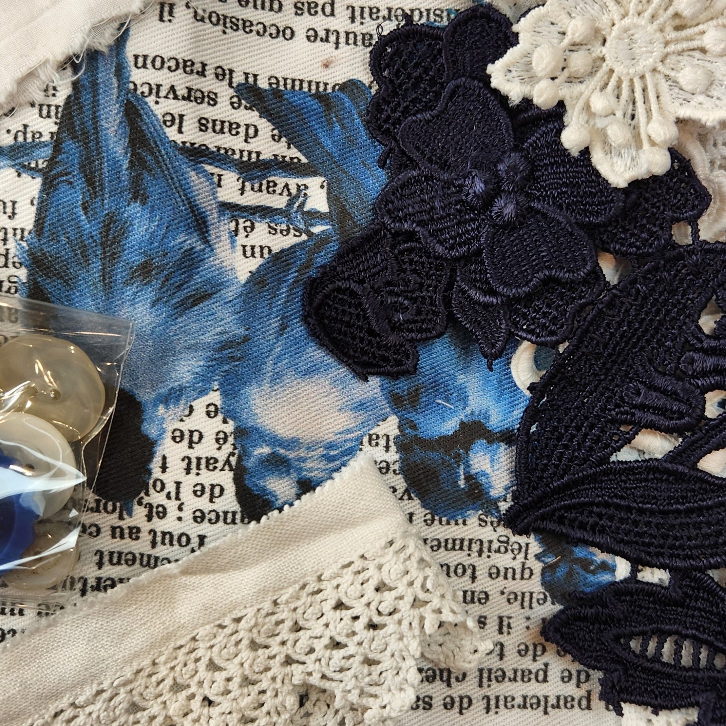 Blue bird slow stitch