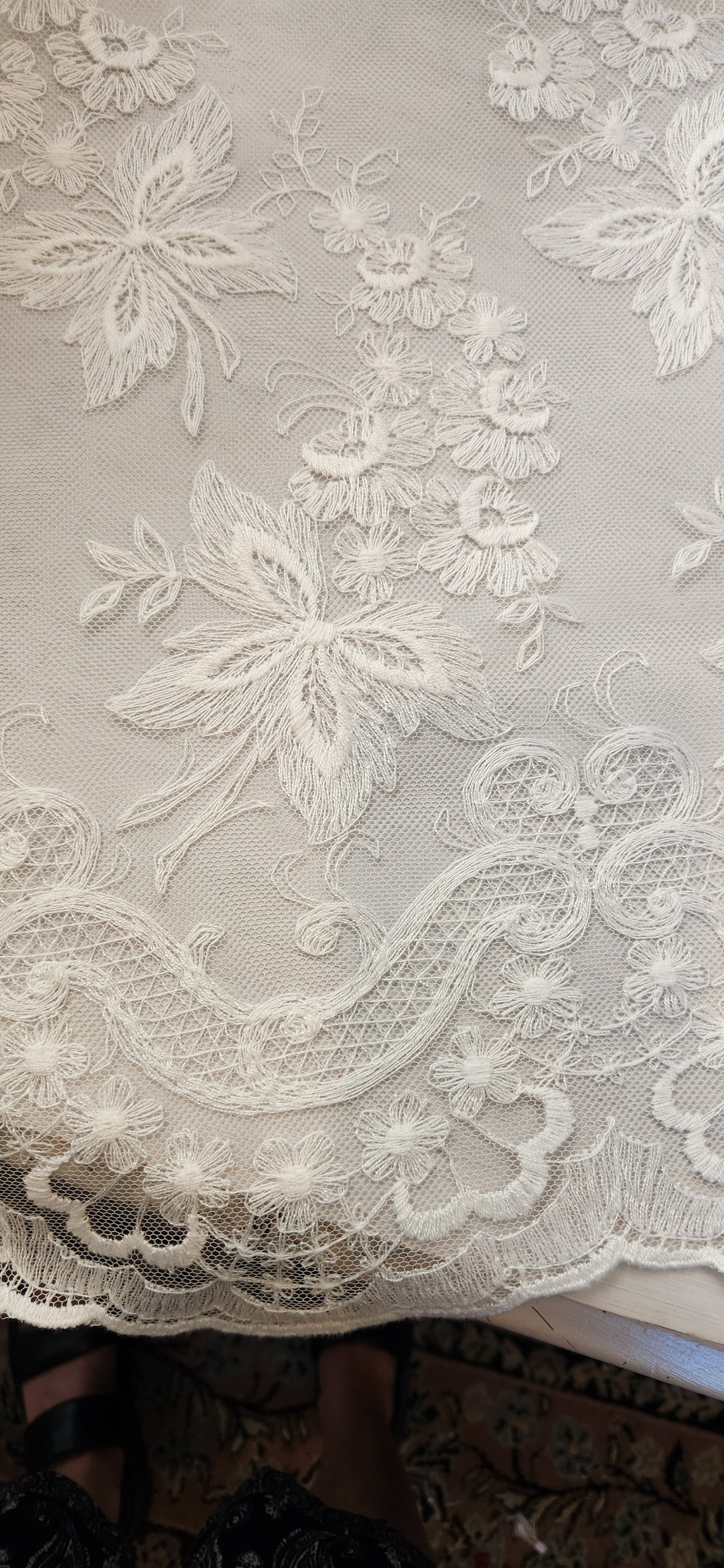 Sarah embroidered French tulle
