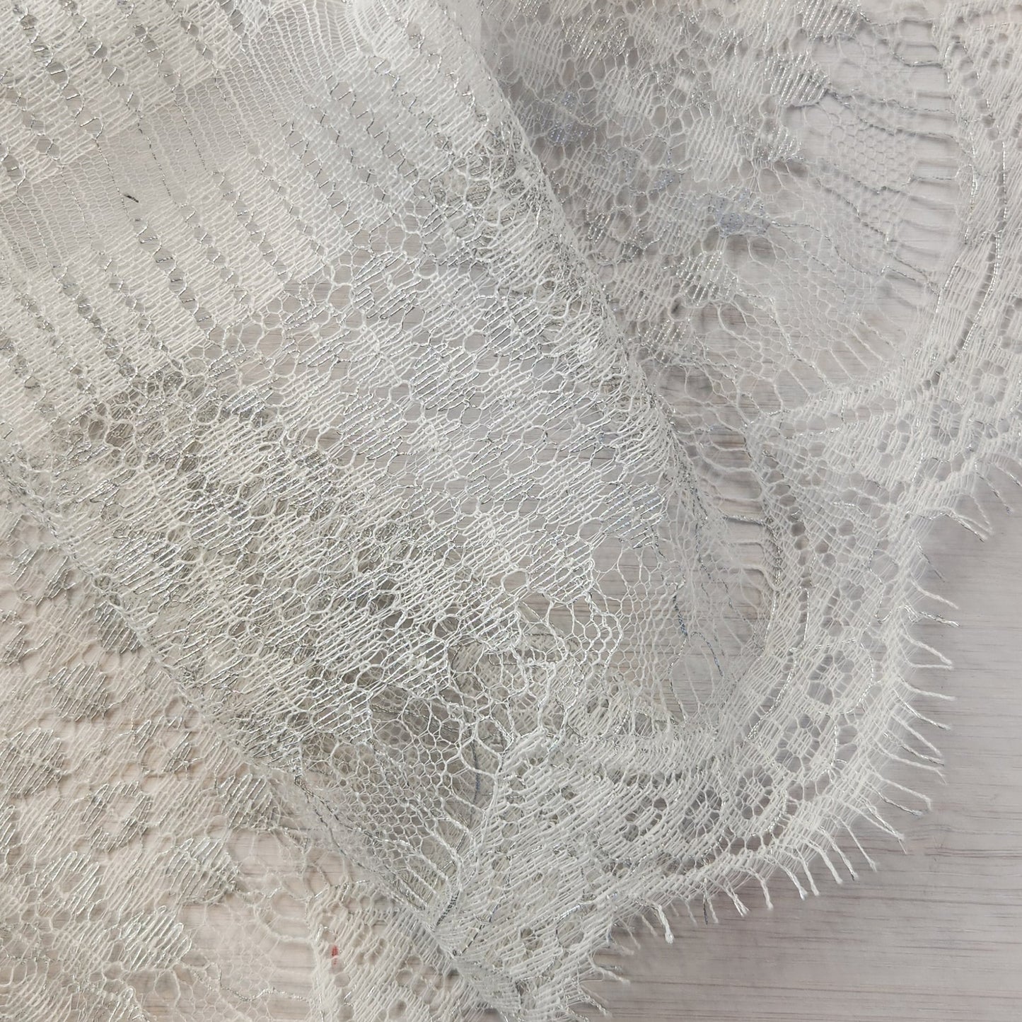 Eloise silver stripes french chantilly lace