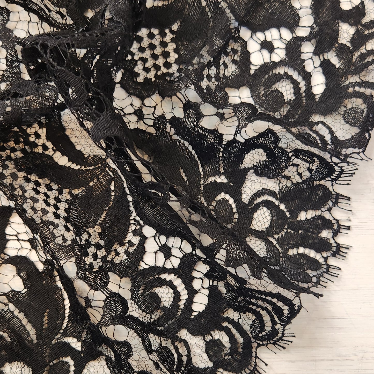 Pippin black French chantilly lace