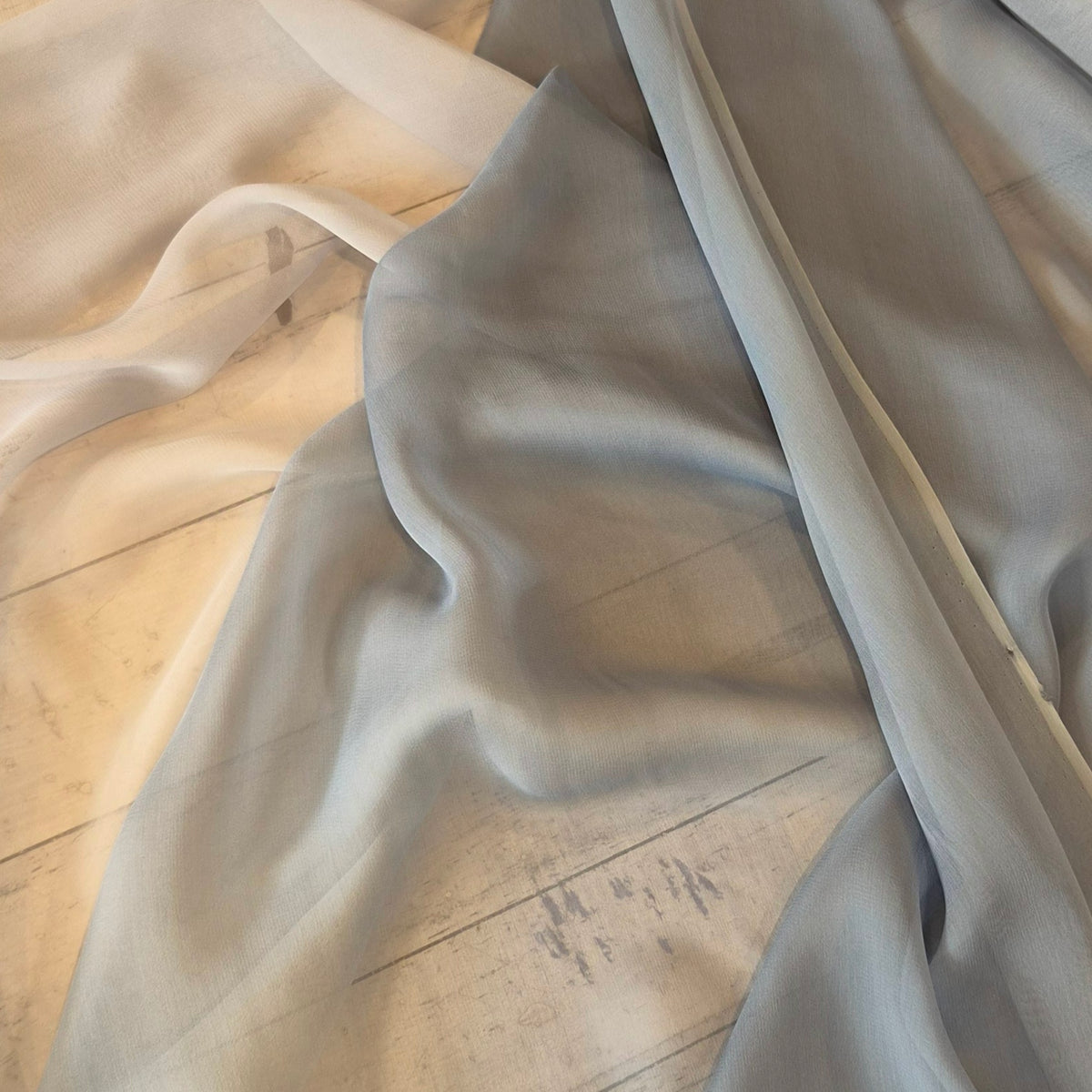 Grey haze silk chiffon