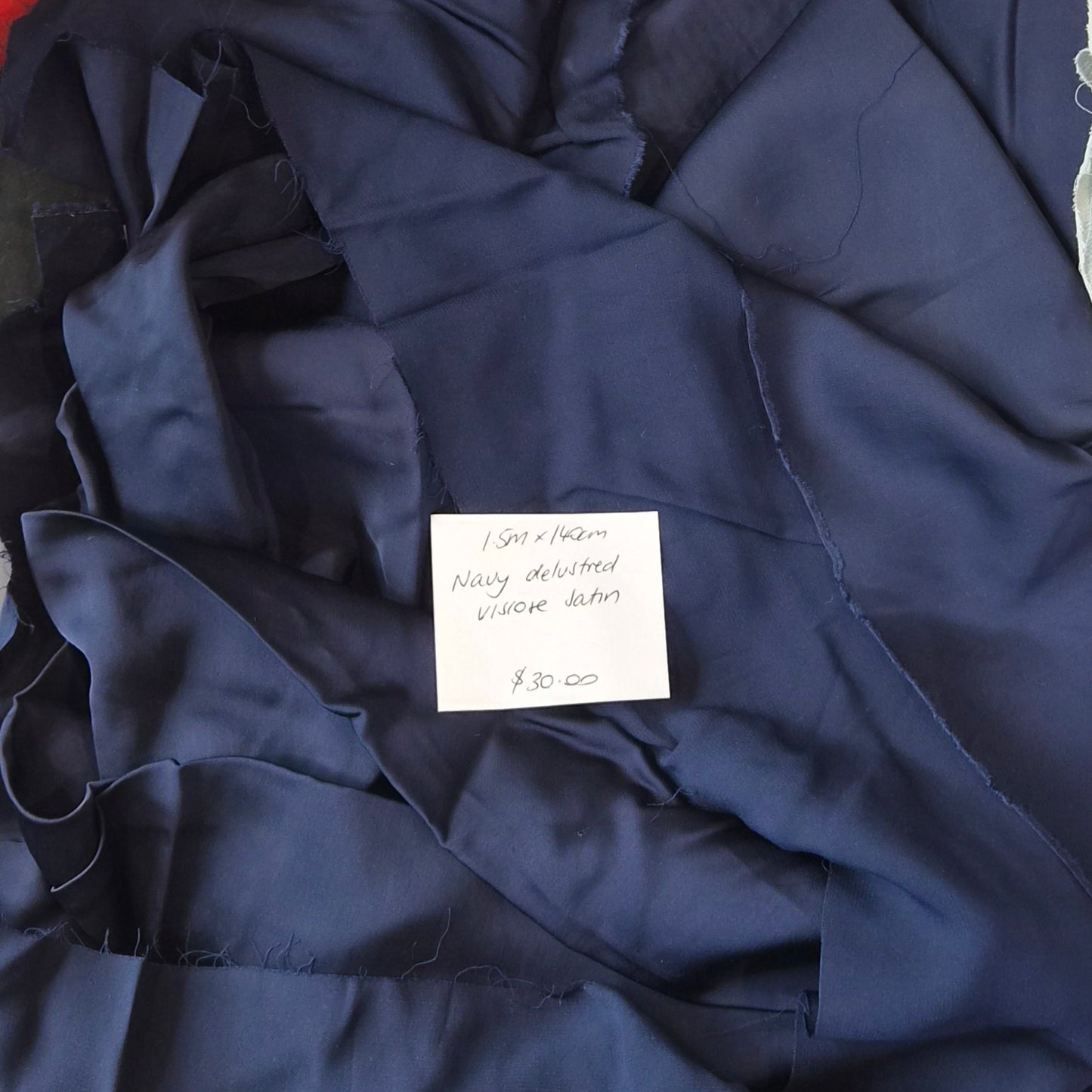 1.5m Navy delustred viscose satin
