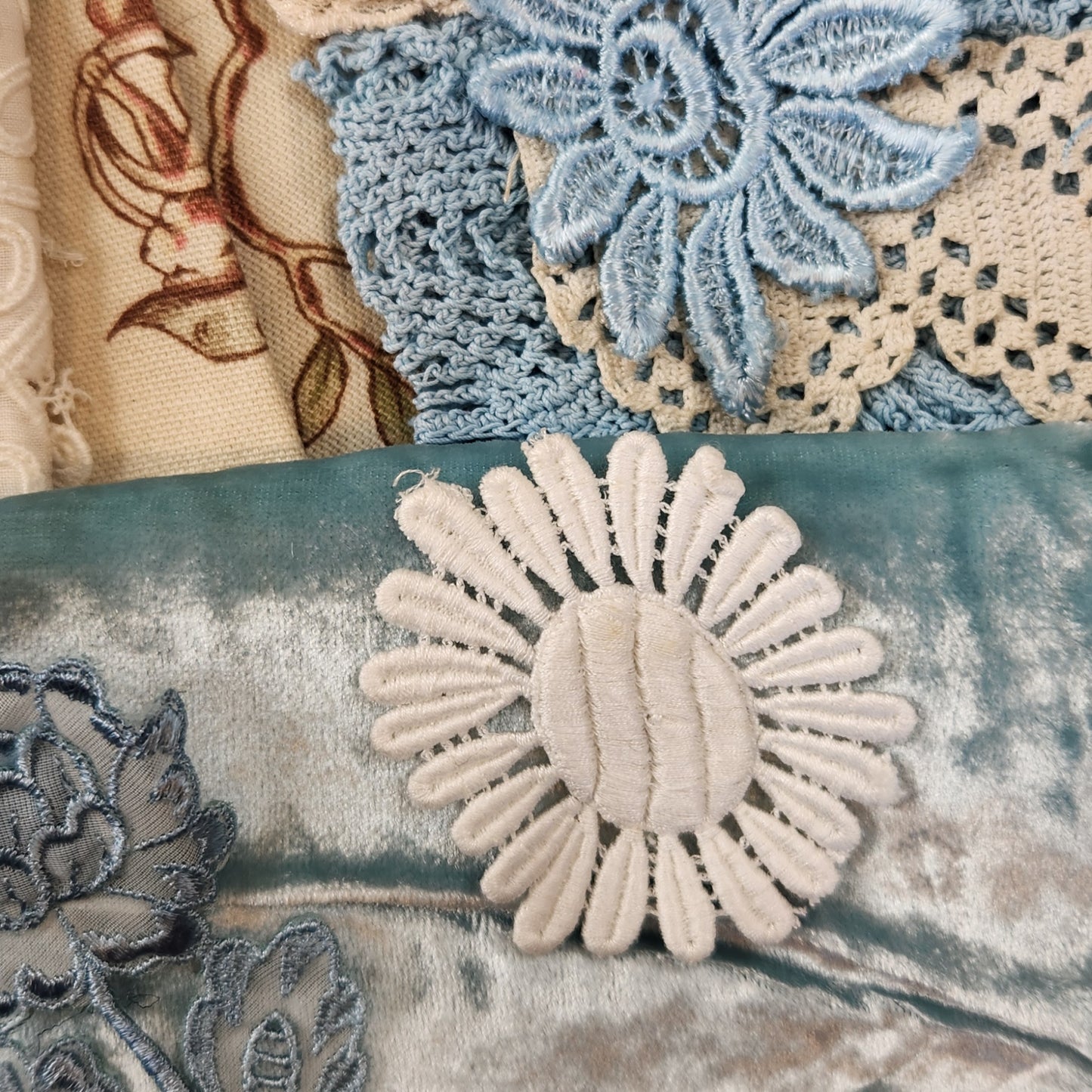 Ornate brocade slow stitch