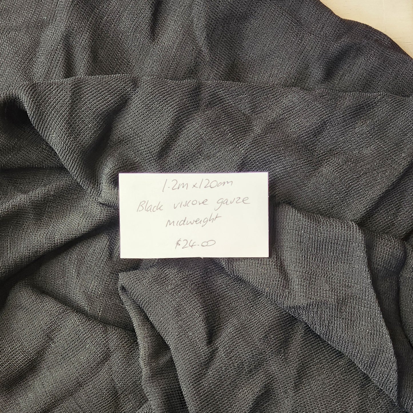 1.2m Black viscose gauze