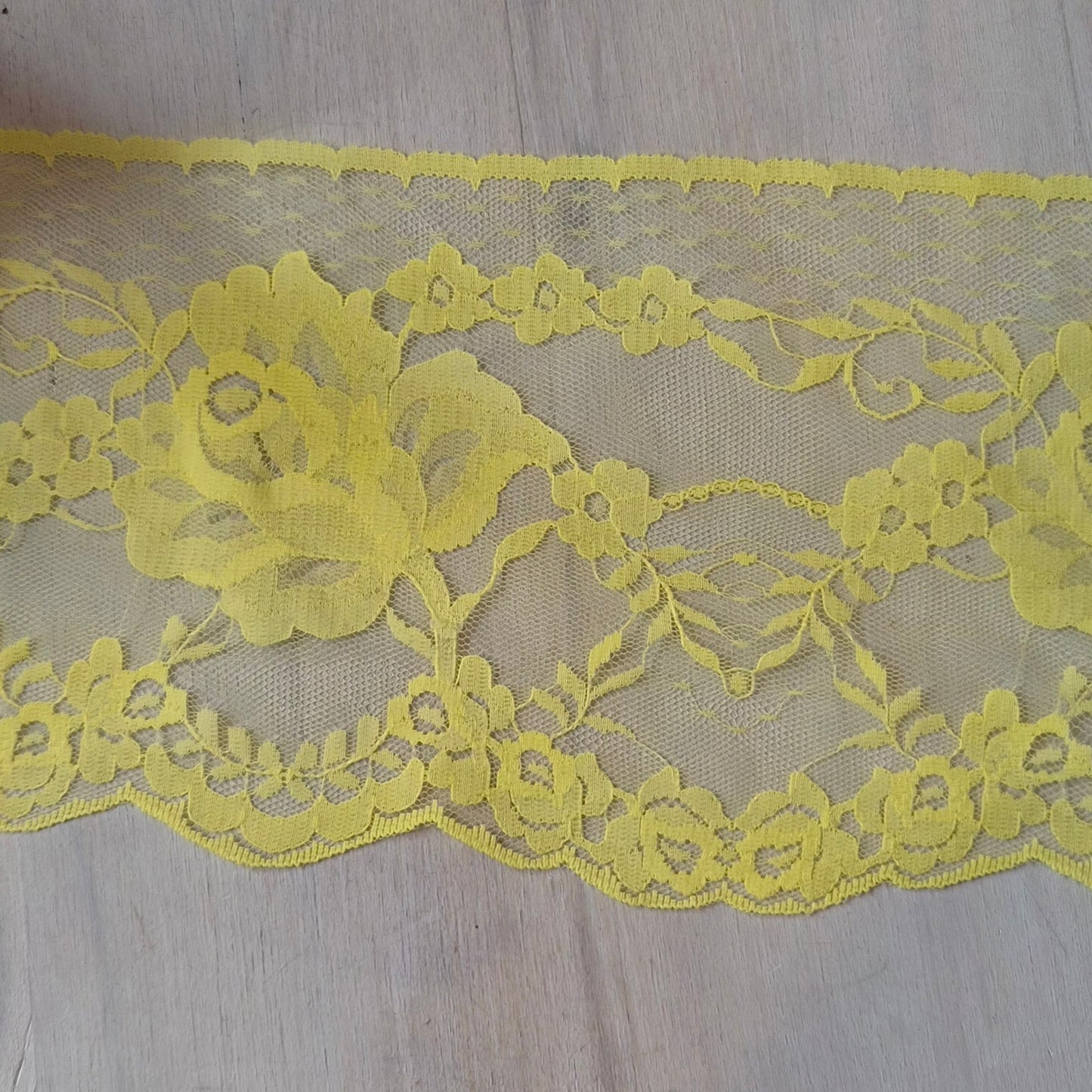 Sunshine yellow hand dyed lace