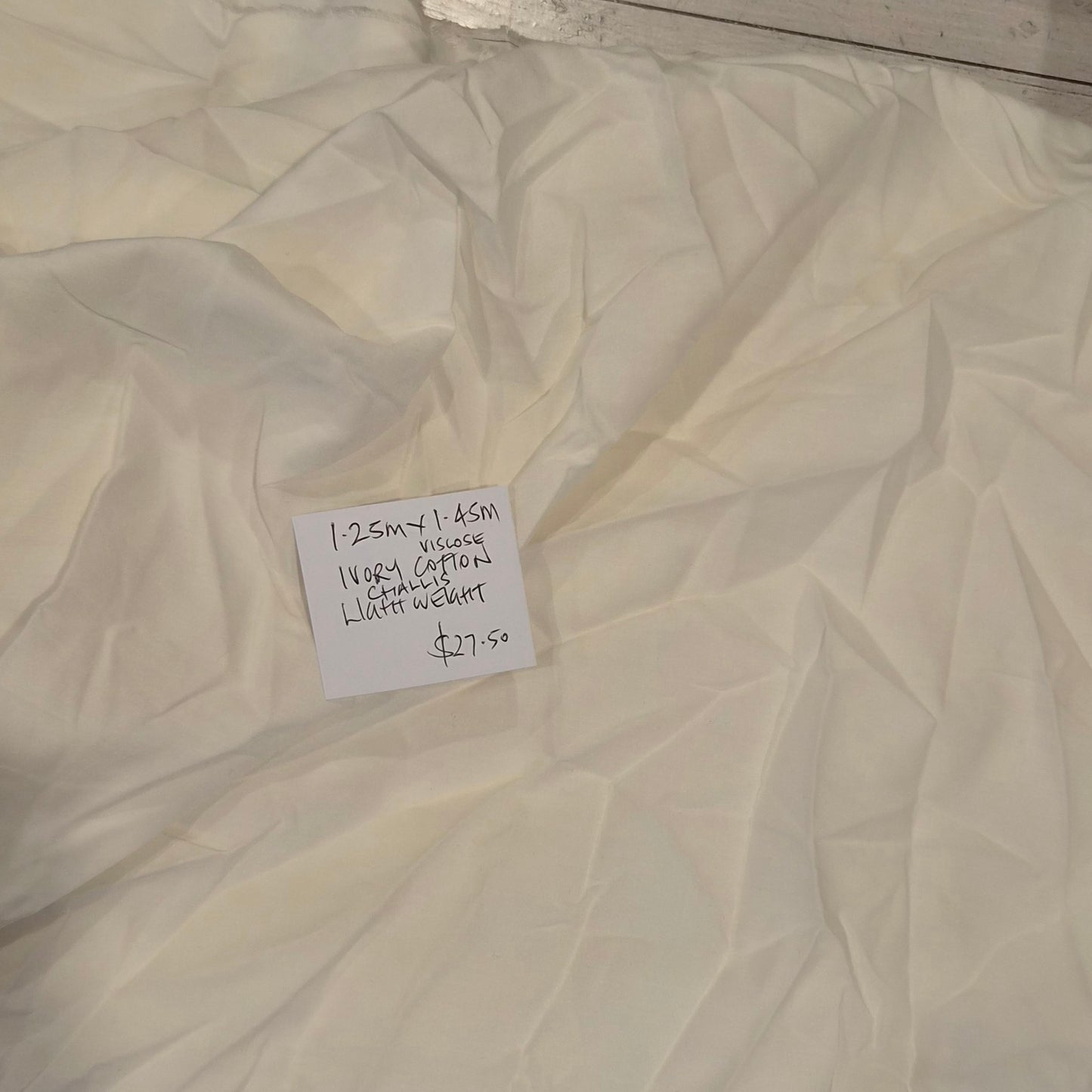 1.25m Ivory cotton viscose challis