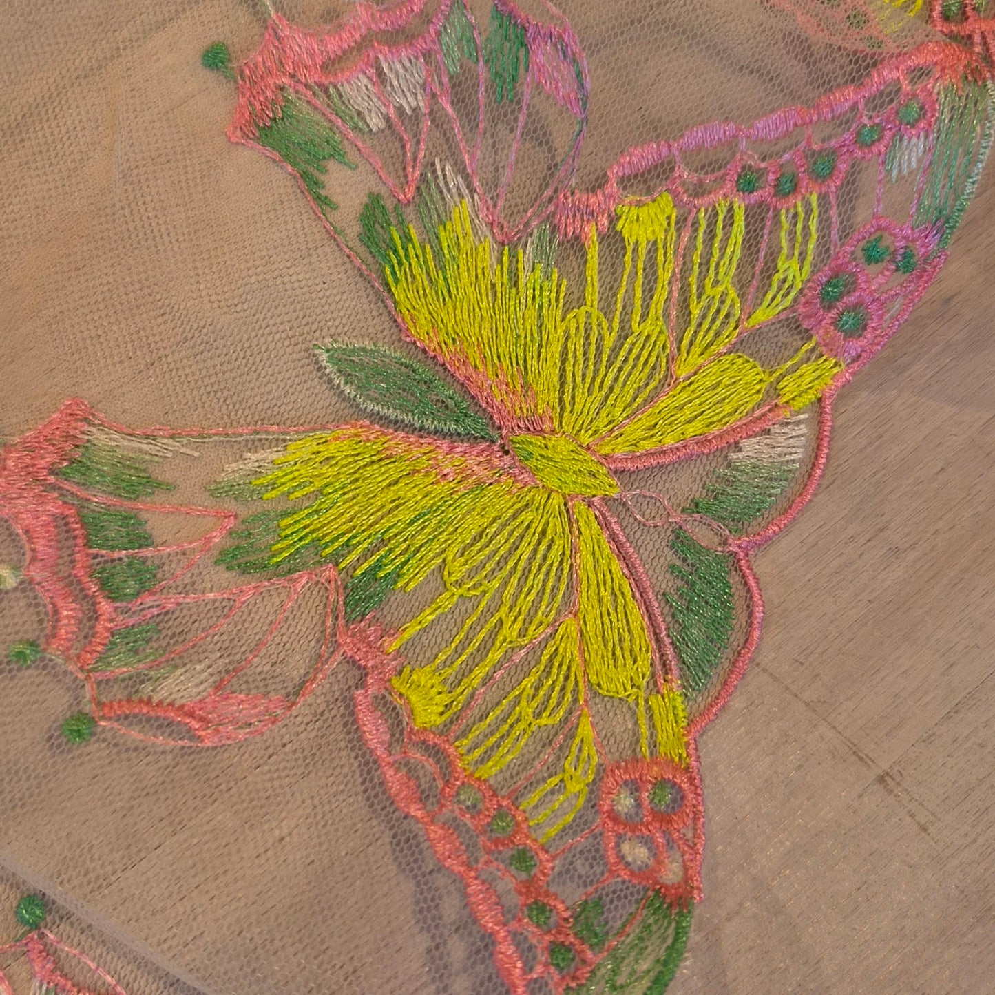 Spring butterfly Embroidered Lace
