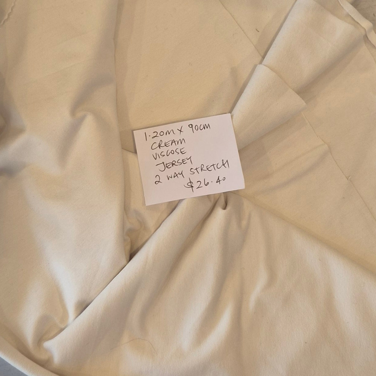 1.20m Cream viscose jersey