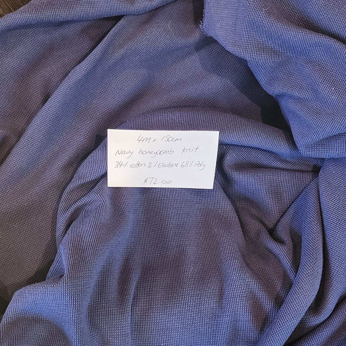 4m Navy honeycomb knit