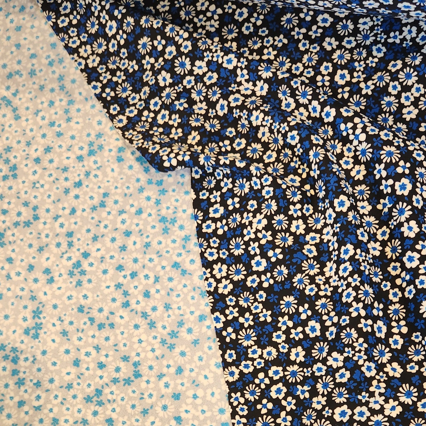 Blue ditsy flower lycra