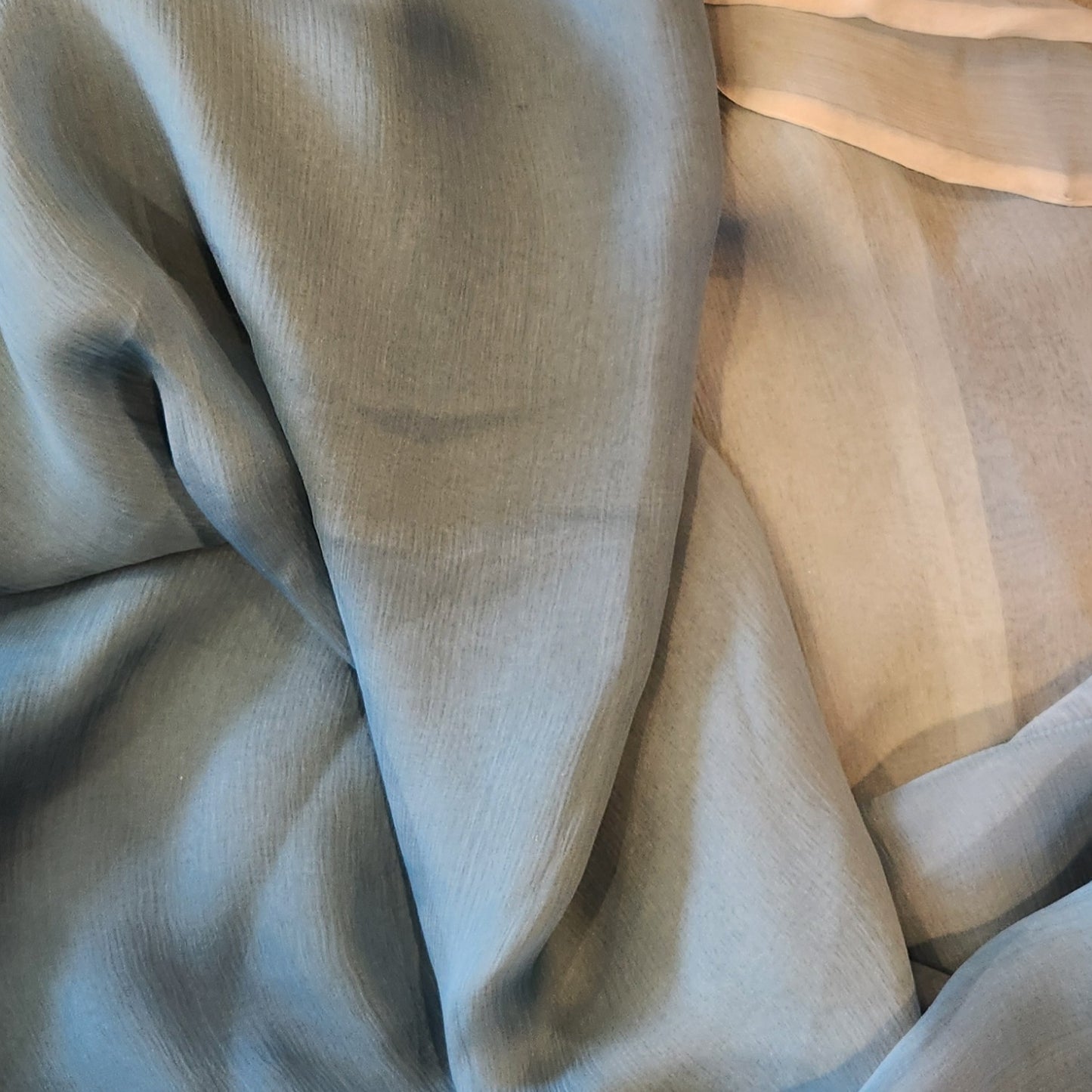 2m Duck egg verigated silk chiffon