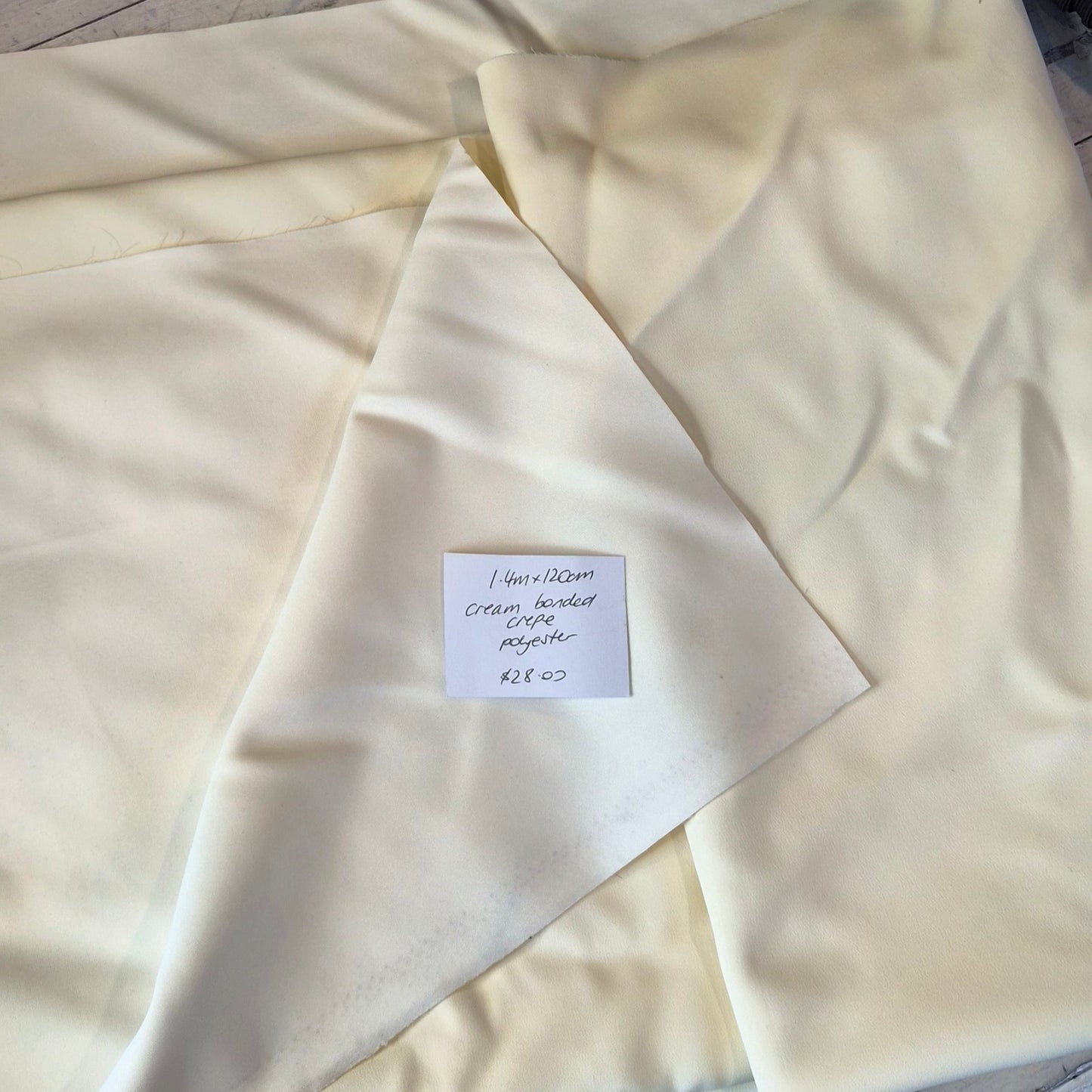 1.4m Cream bonded crepe