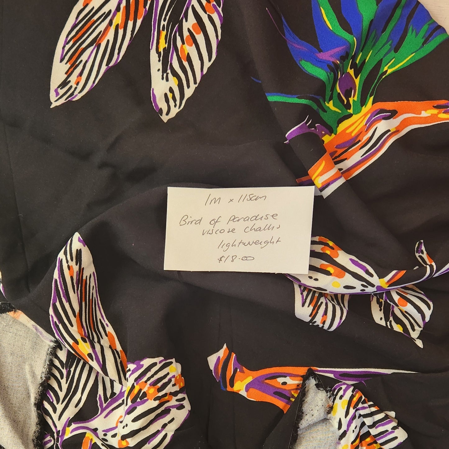1m Birds of paradise viscose challis