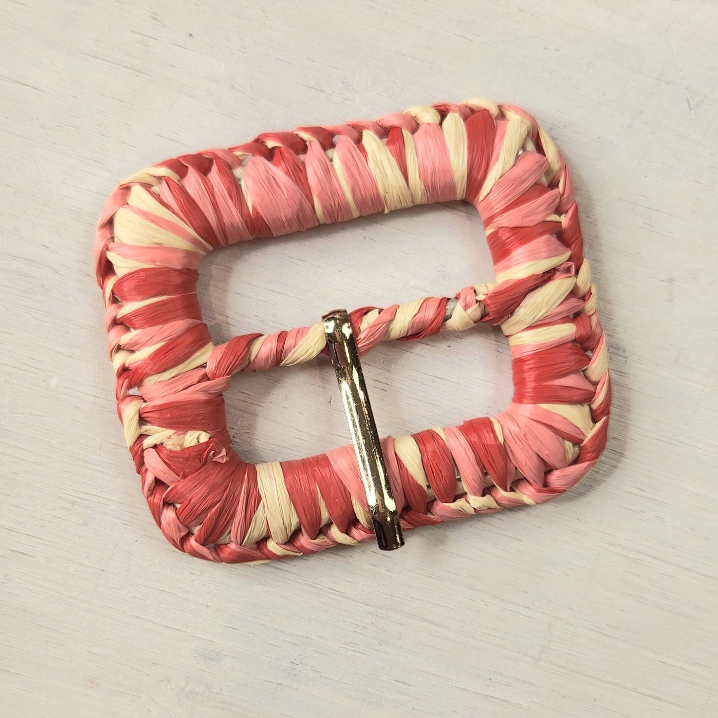 Peaches and cream Crochet Raffia Buckle
