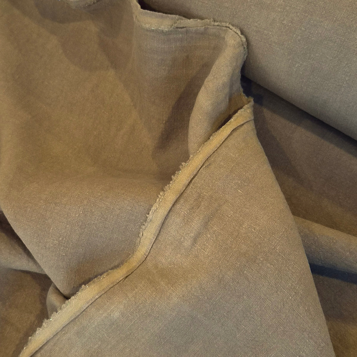 Dark olive linen