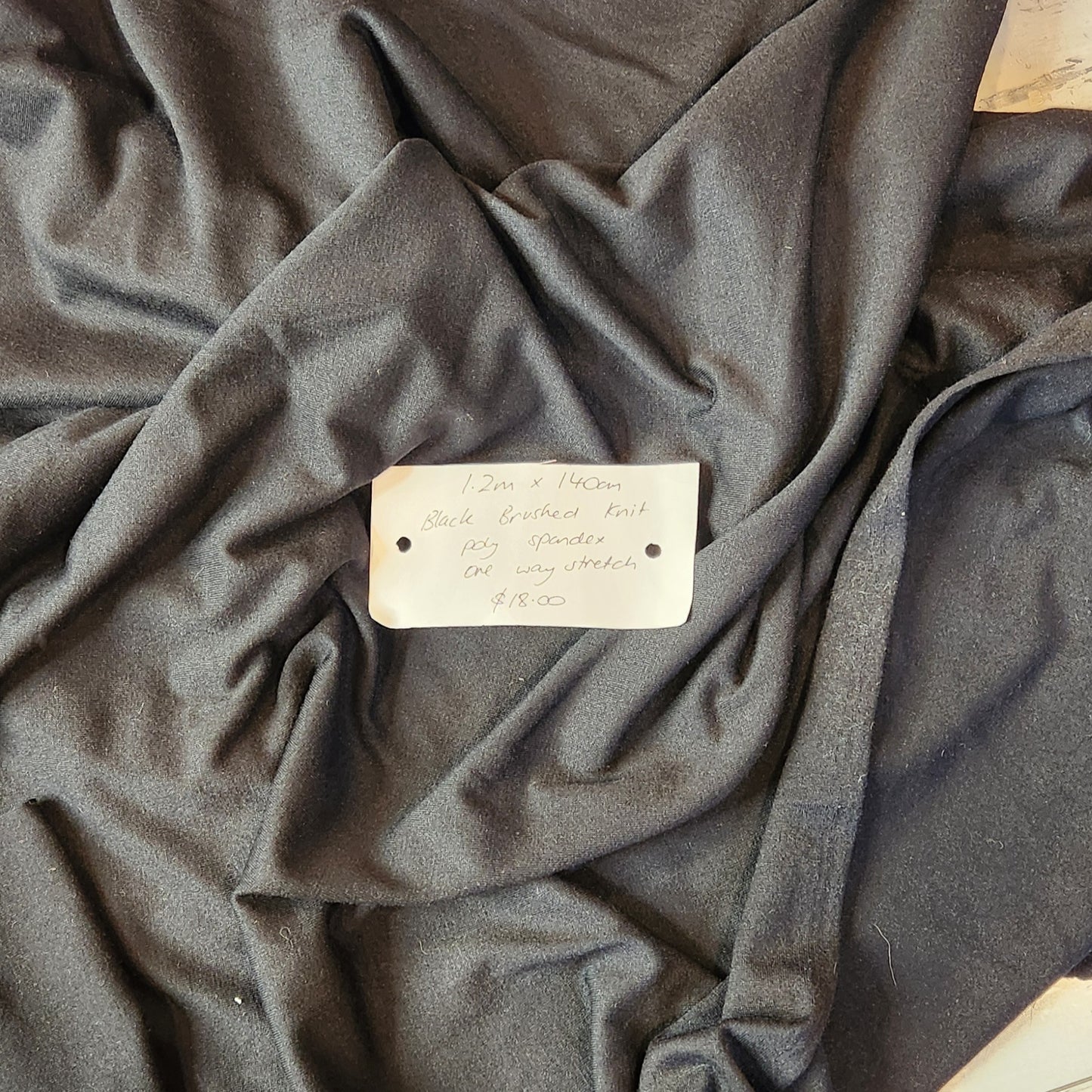 1.2m Black brushed knit