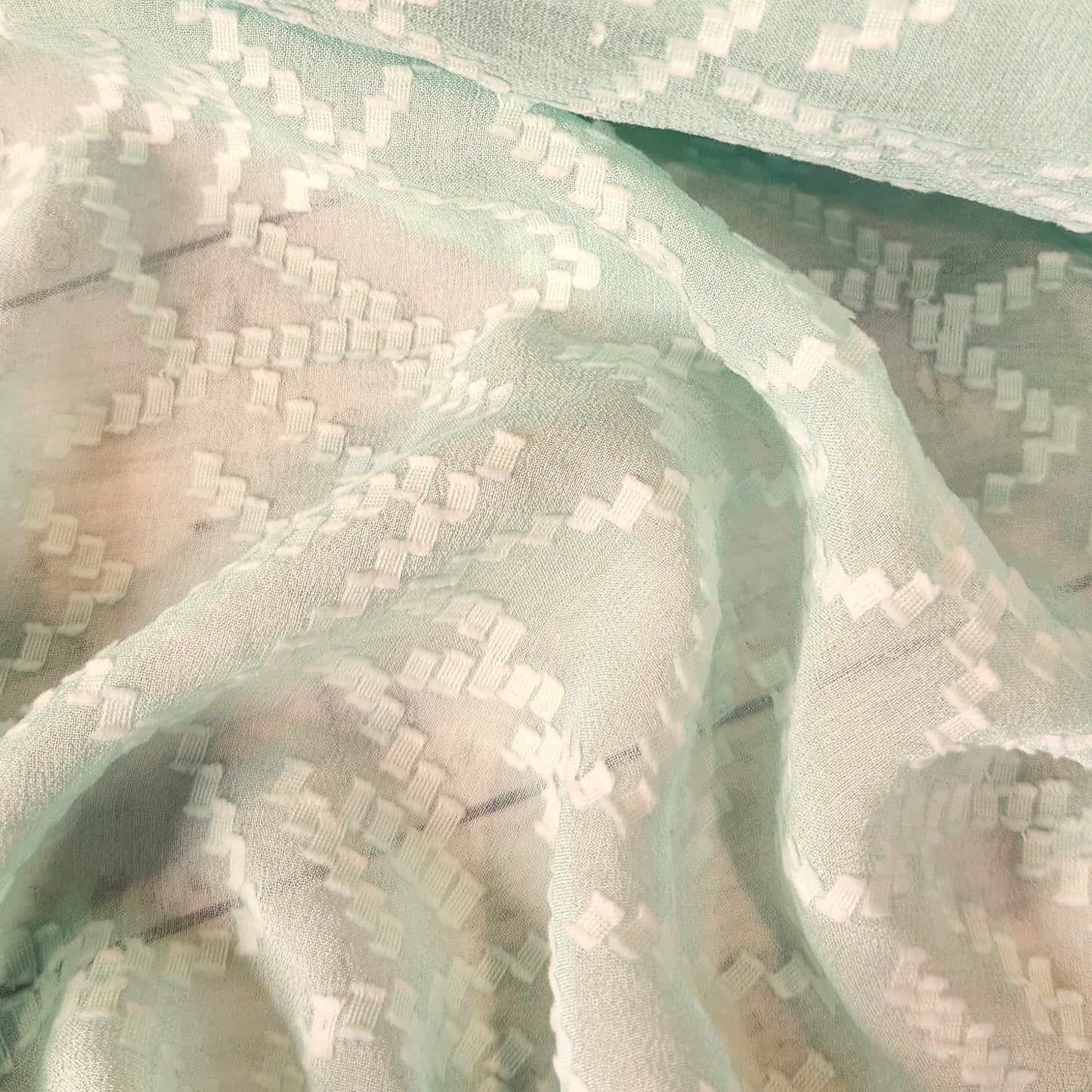 Minty silk georgette