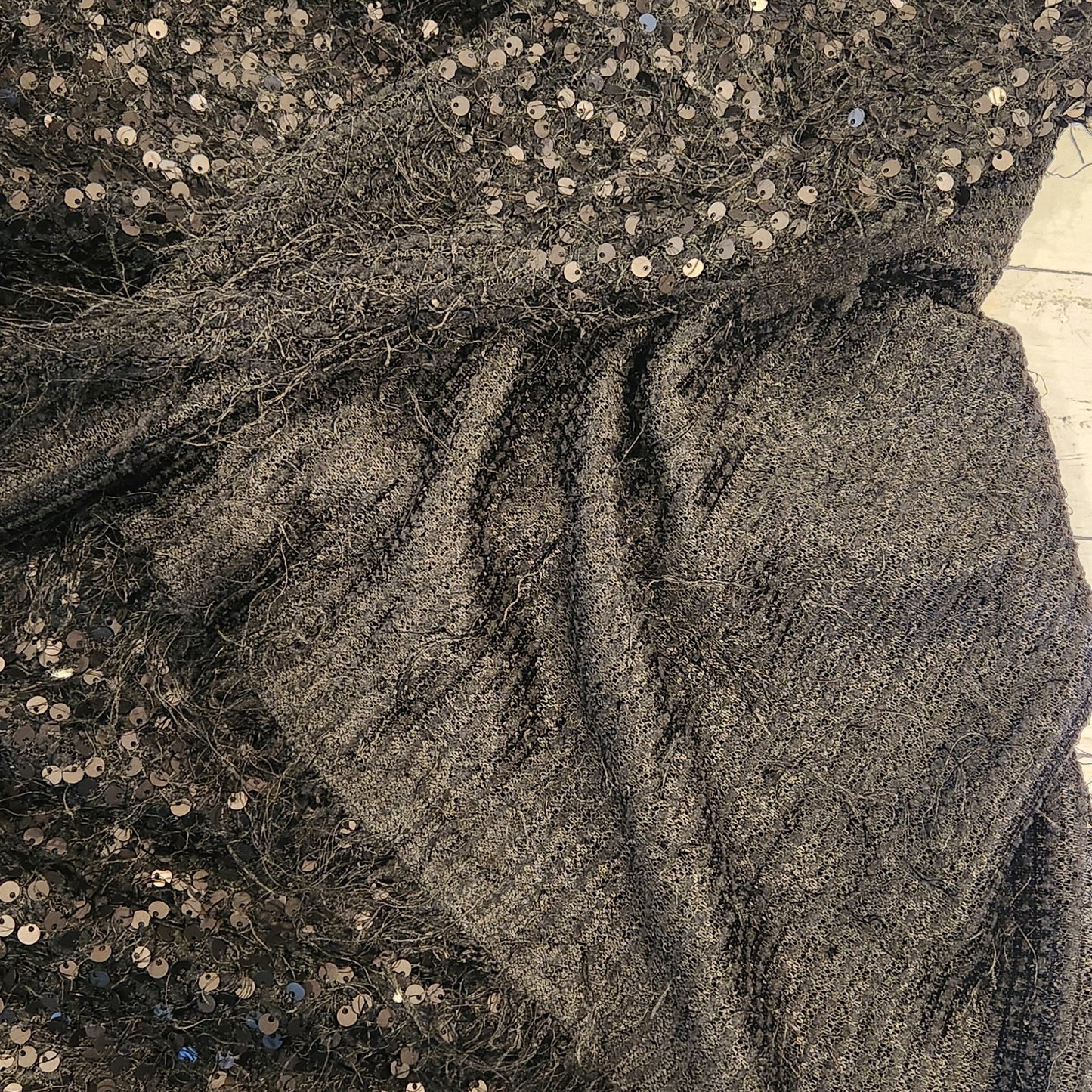 Fuzzy sequin knit