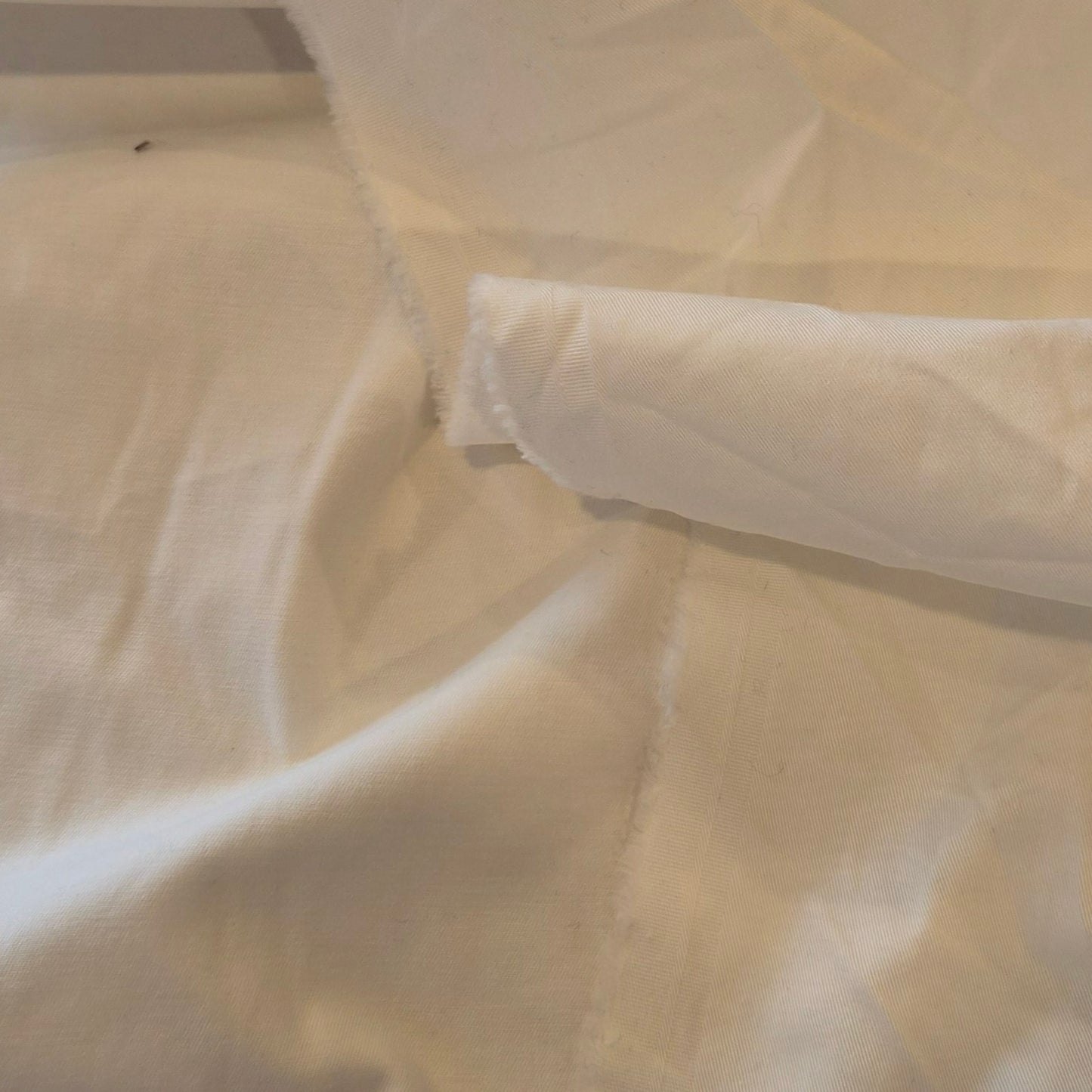 White cotton stretch drill