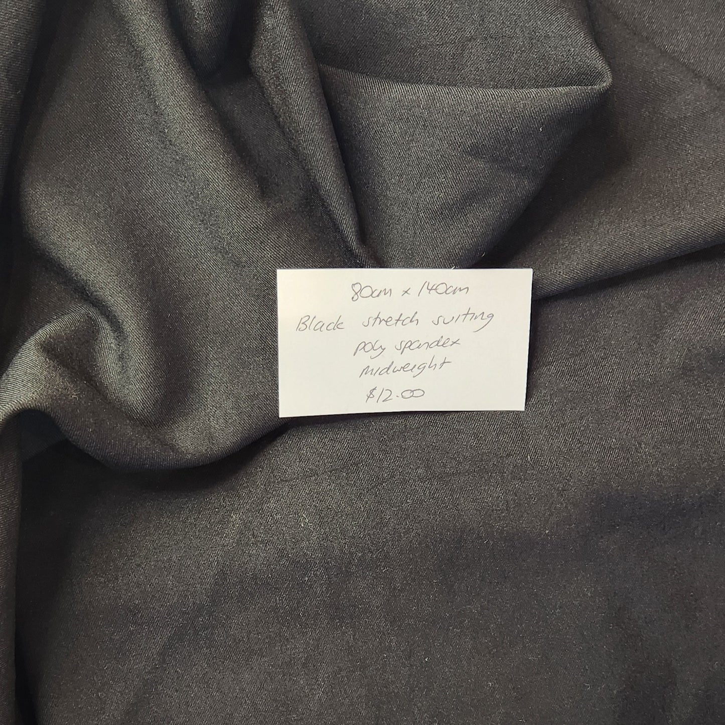 80cm Black stretch suiting