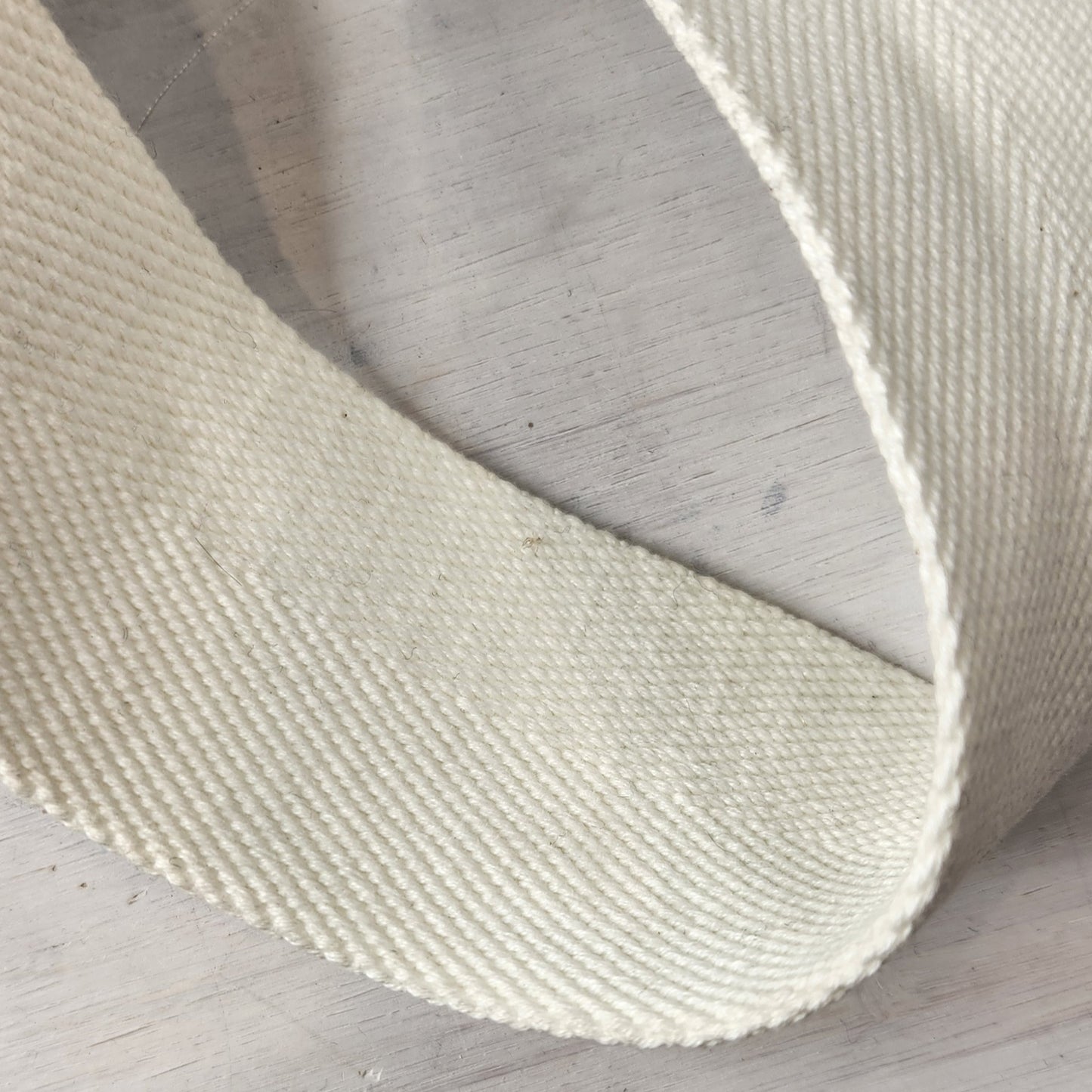White herringbone cotton tape
