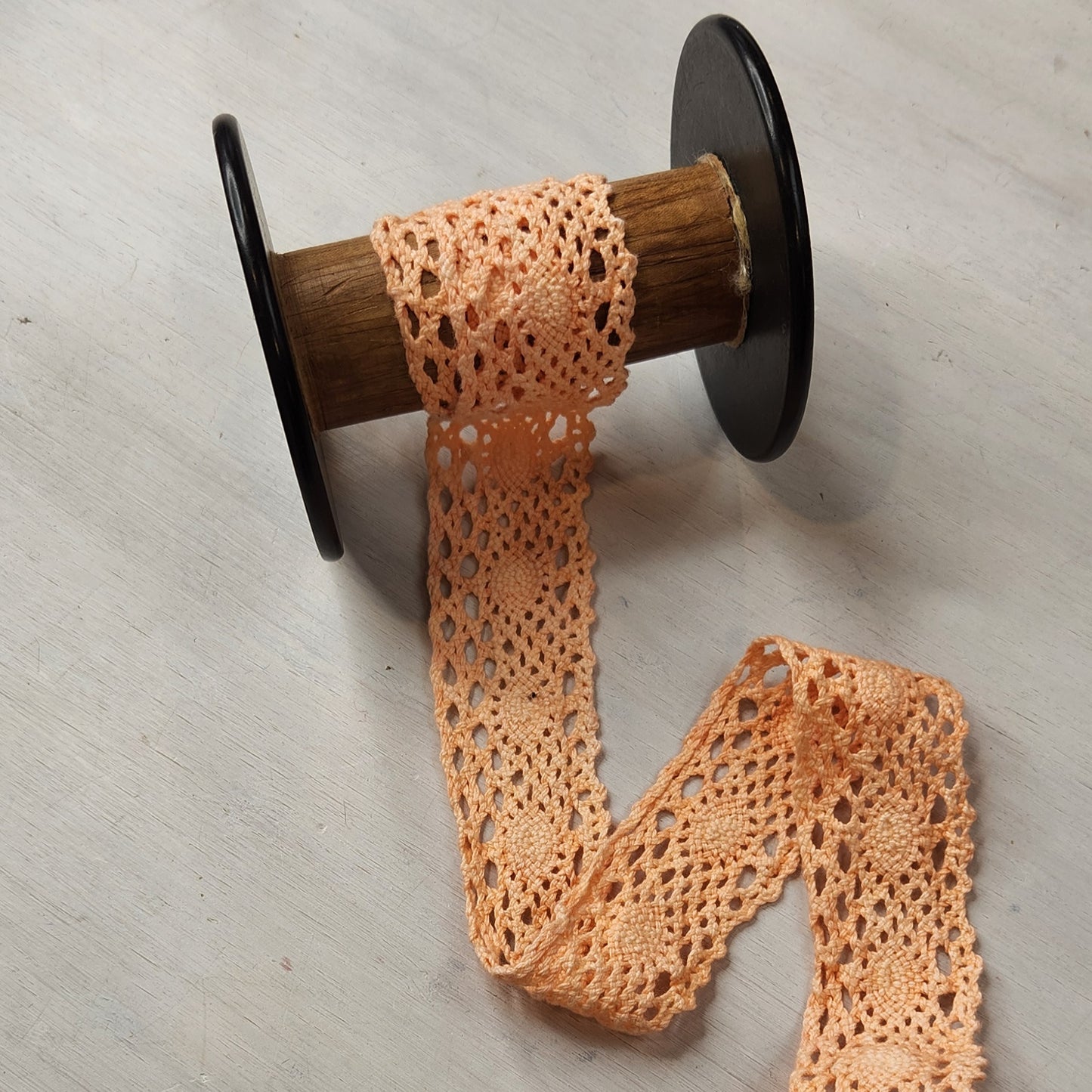 Annika apricot crochet lace