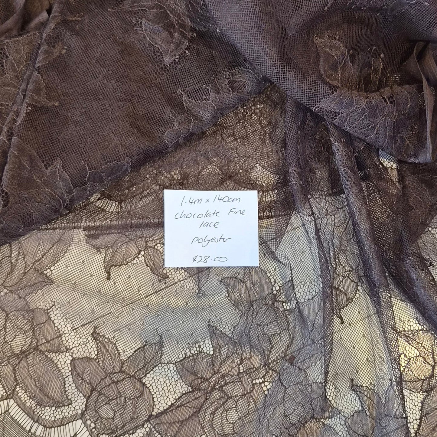 1.4m Chocolate fine lace