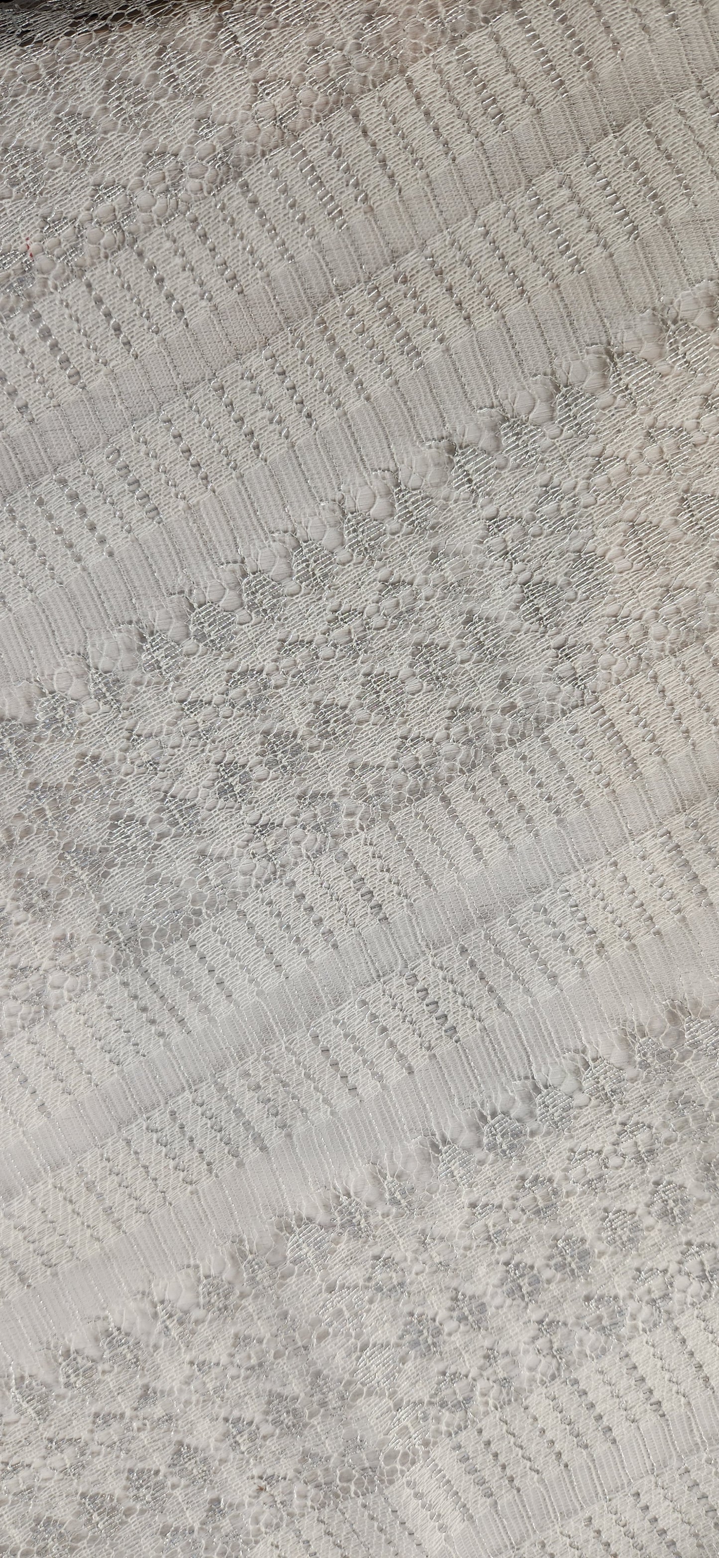 Eloise silver stripes french chantilly lace