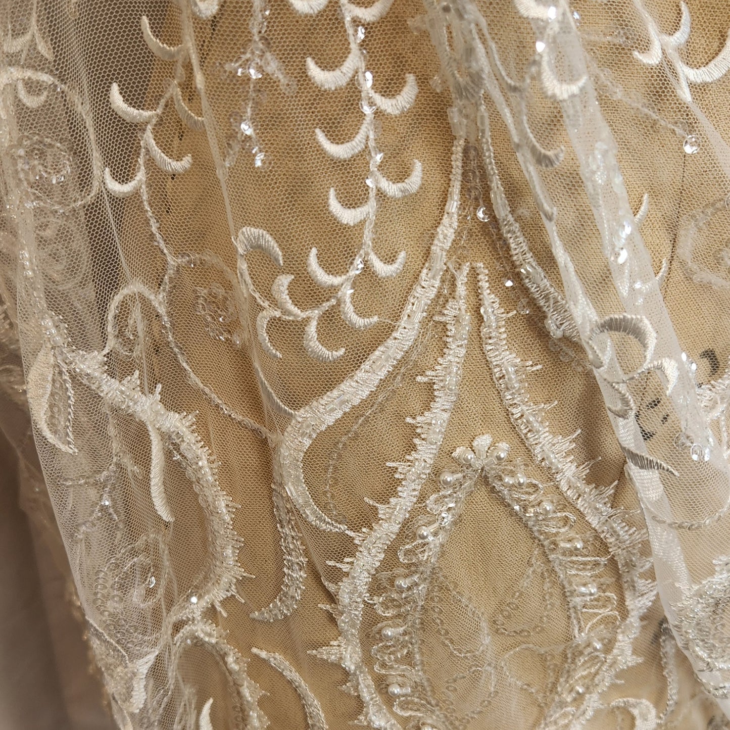 1.5m Louise beaded bridal lace