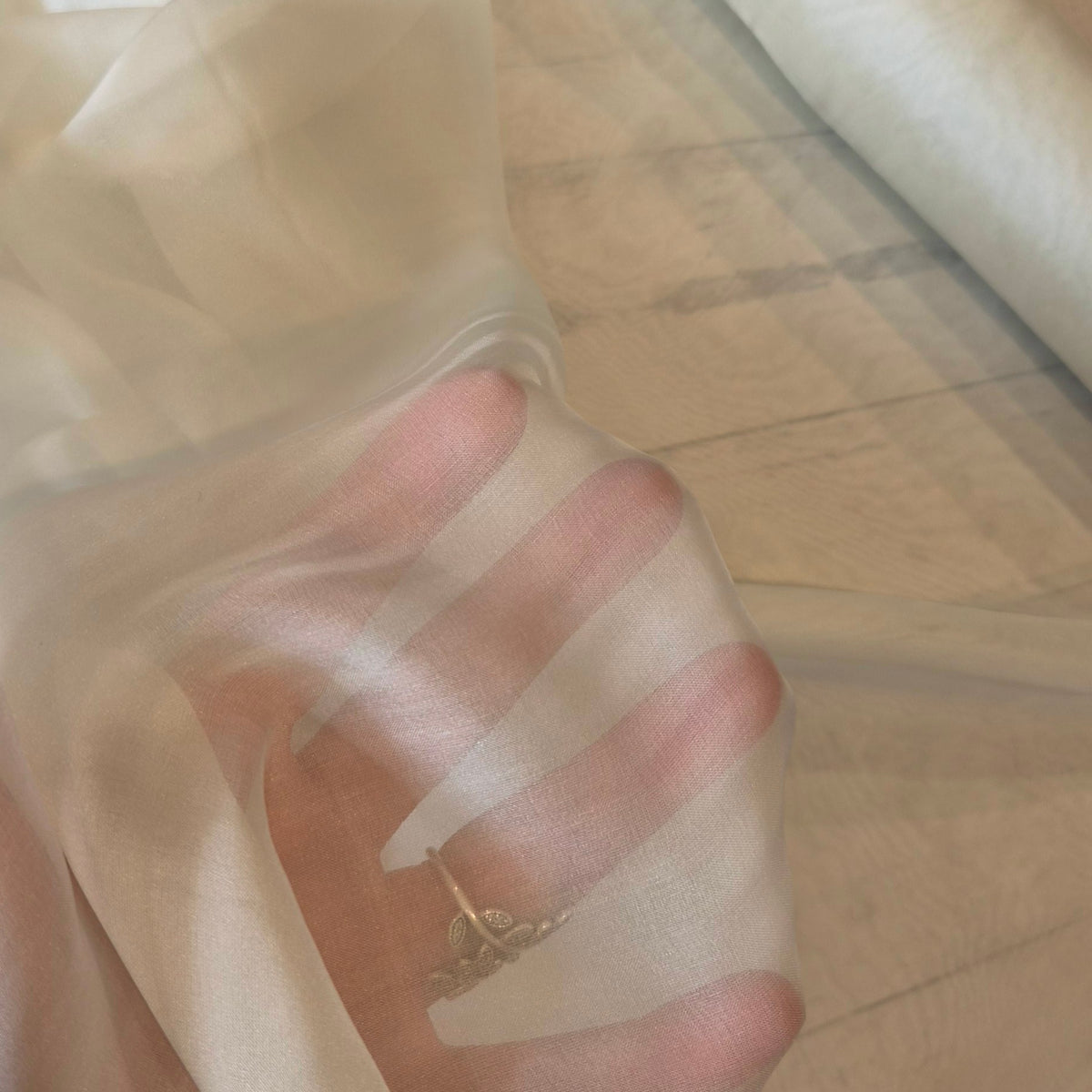 Pale mint silk chiffon