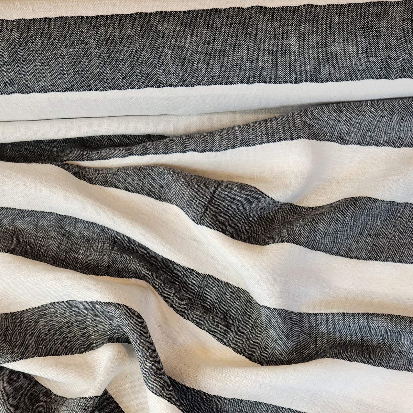 Black and white stripe linen