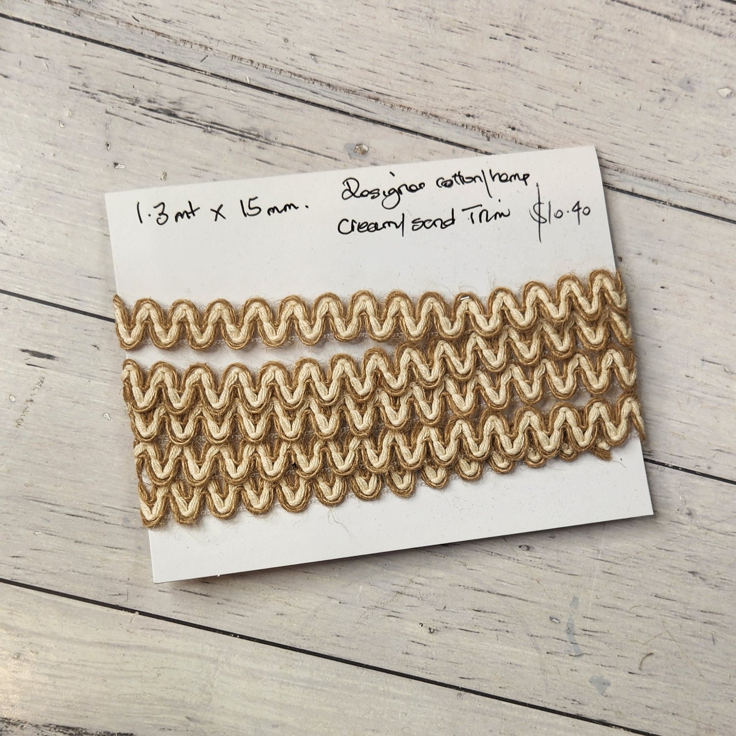 1.3m Designer hemp/ cotton trim