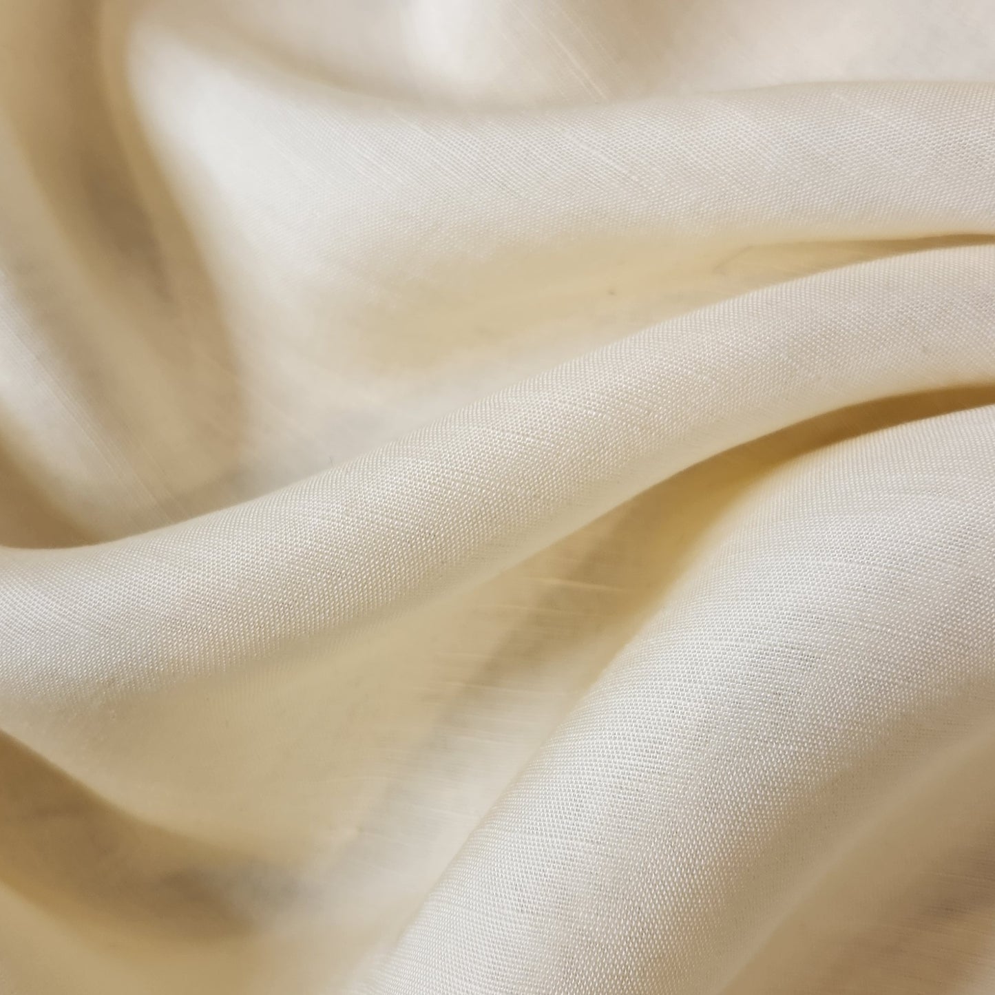 Cream fine linen look voile