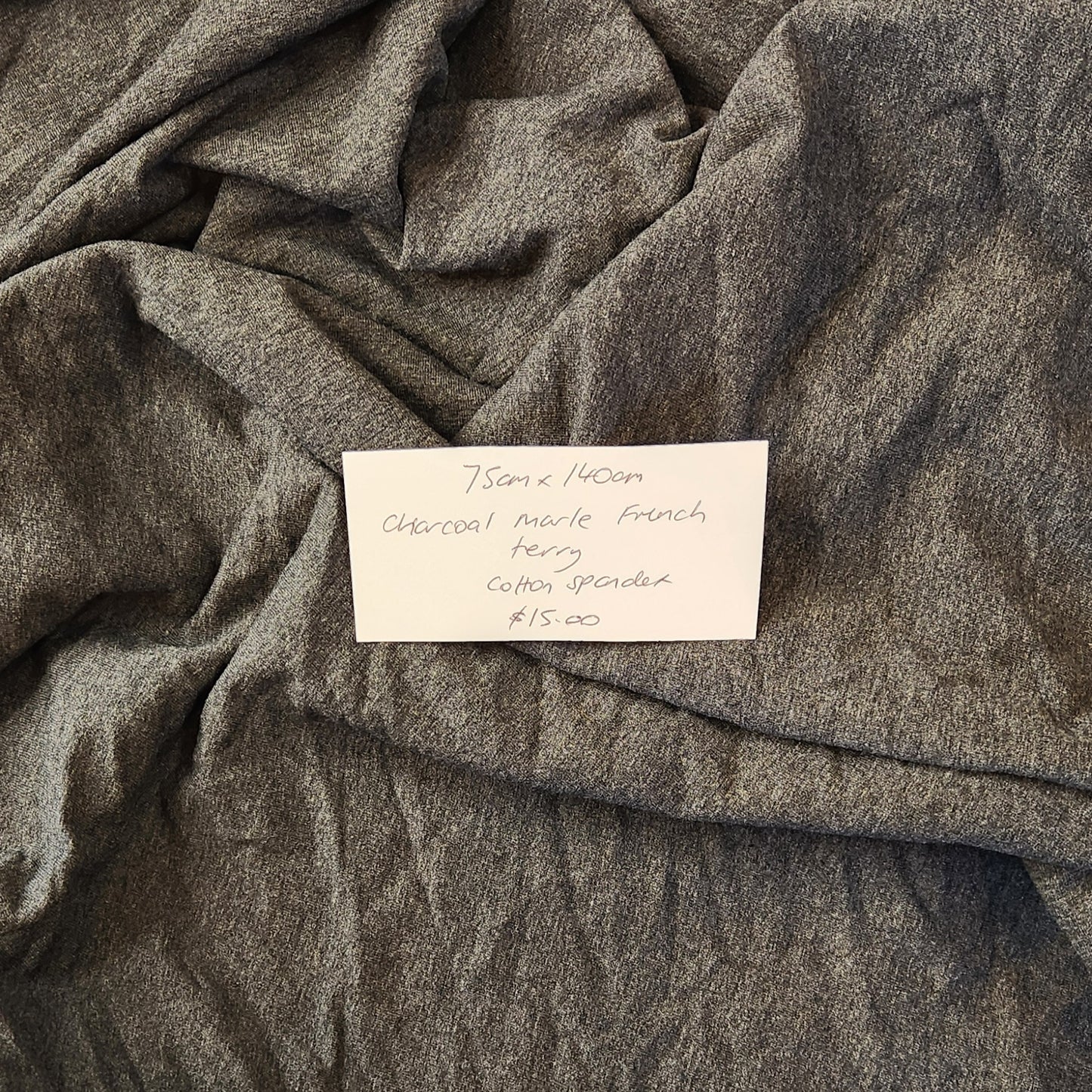 75cm Charcoal marle french terry