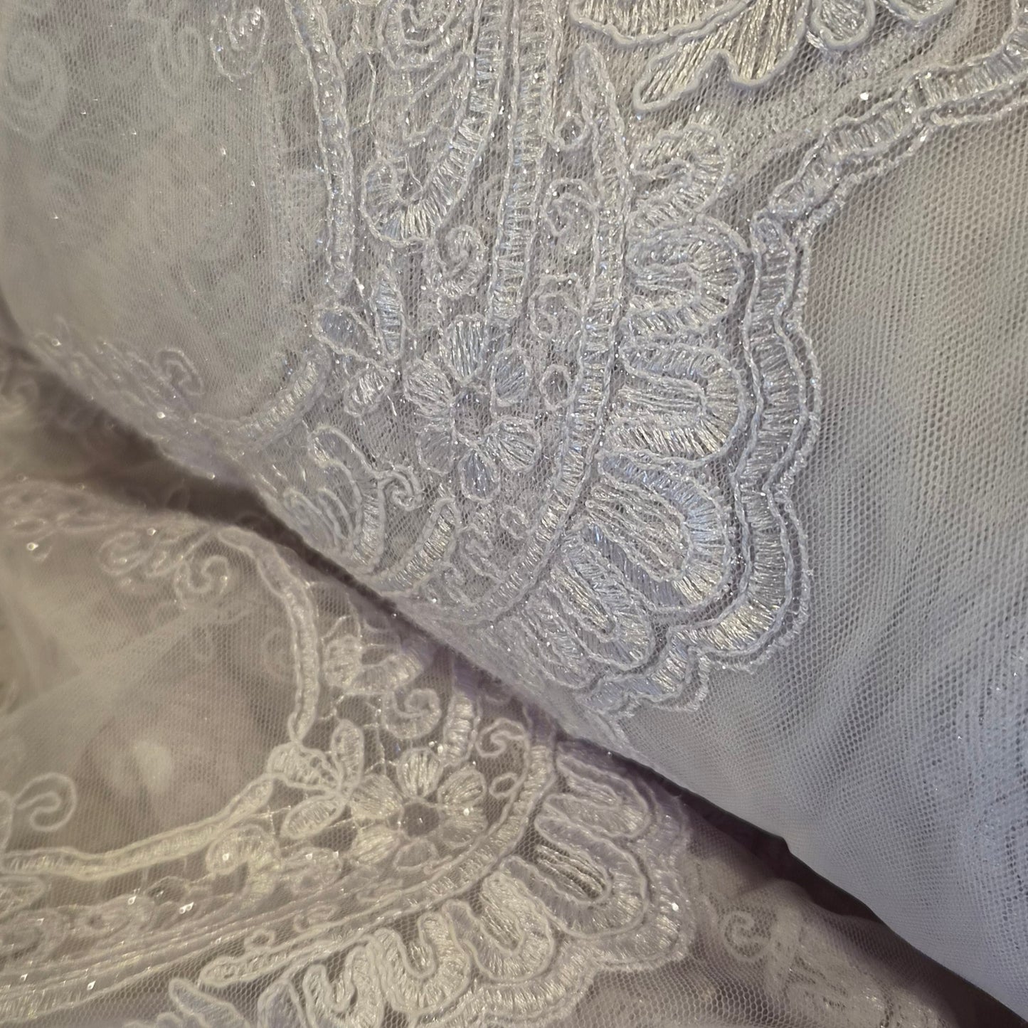 Shelby palest mauve embroidered mesh