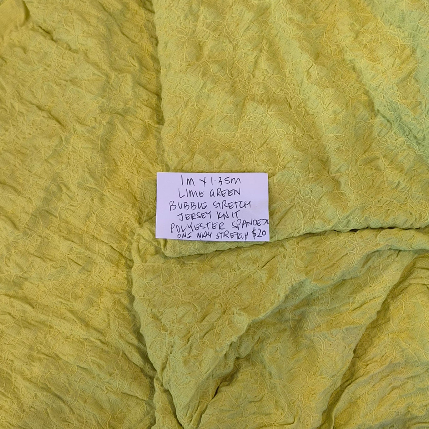1m Lime green bubble stretch jersey knit