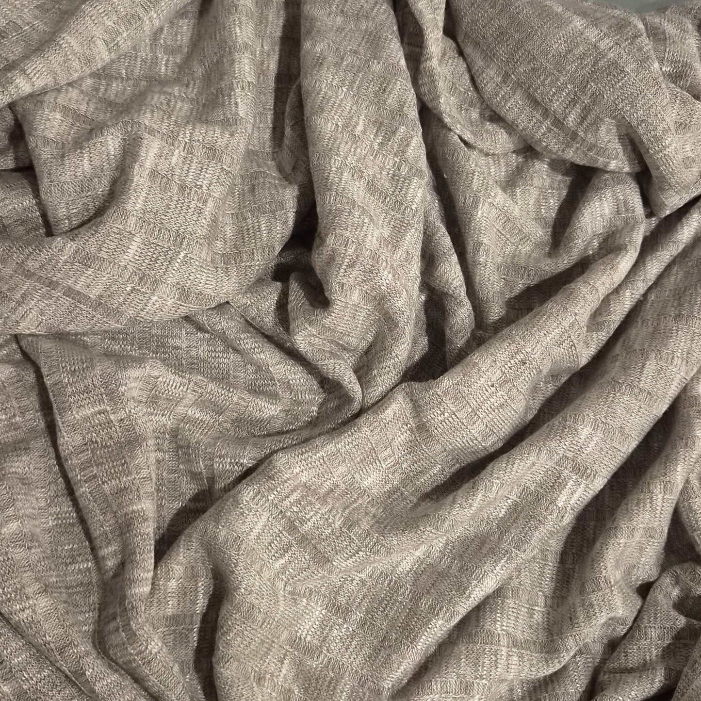 2.10m Plush soft grey marle rib knit