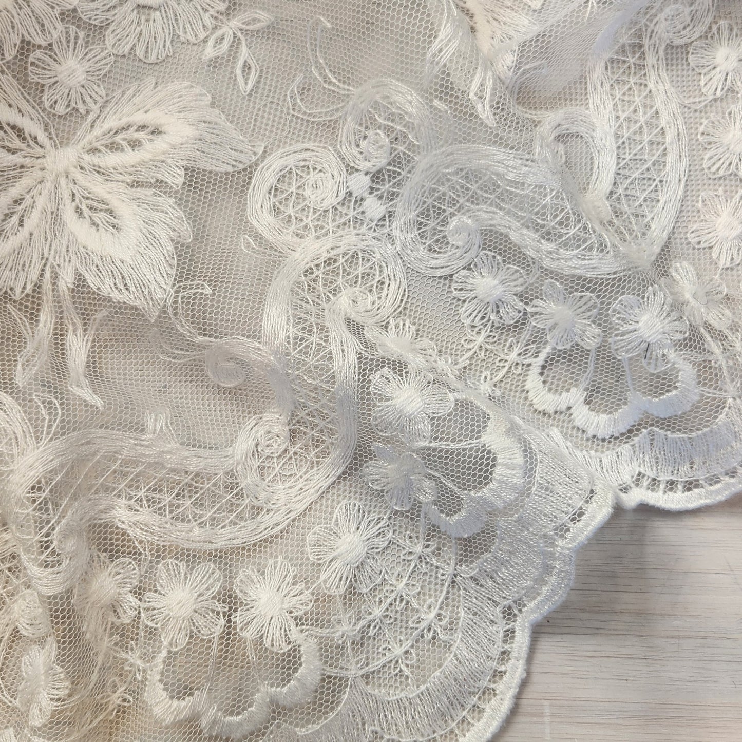 Sarah embroidered French tulle
